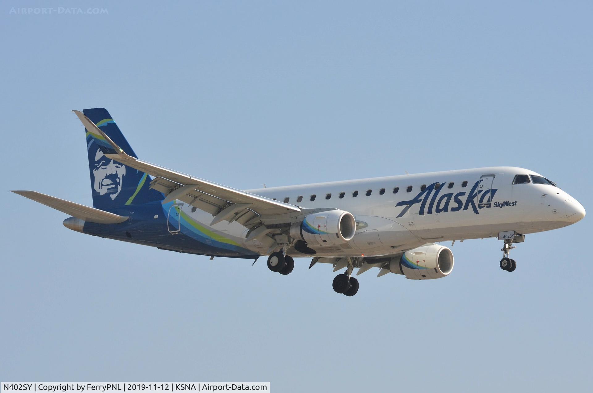 N402SY, 2018 Embraer 175LR (ERJ-170-200LR) C/N 17000733, Alaska ERJ175 on short finals