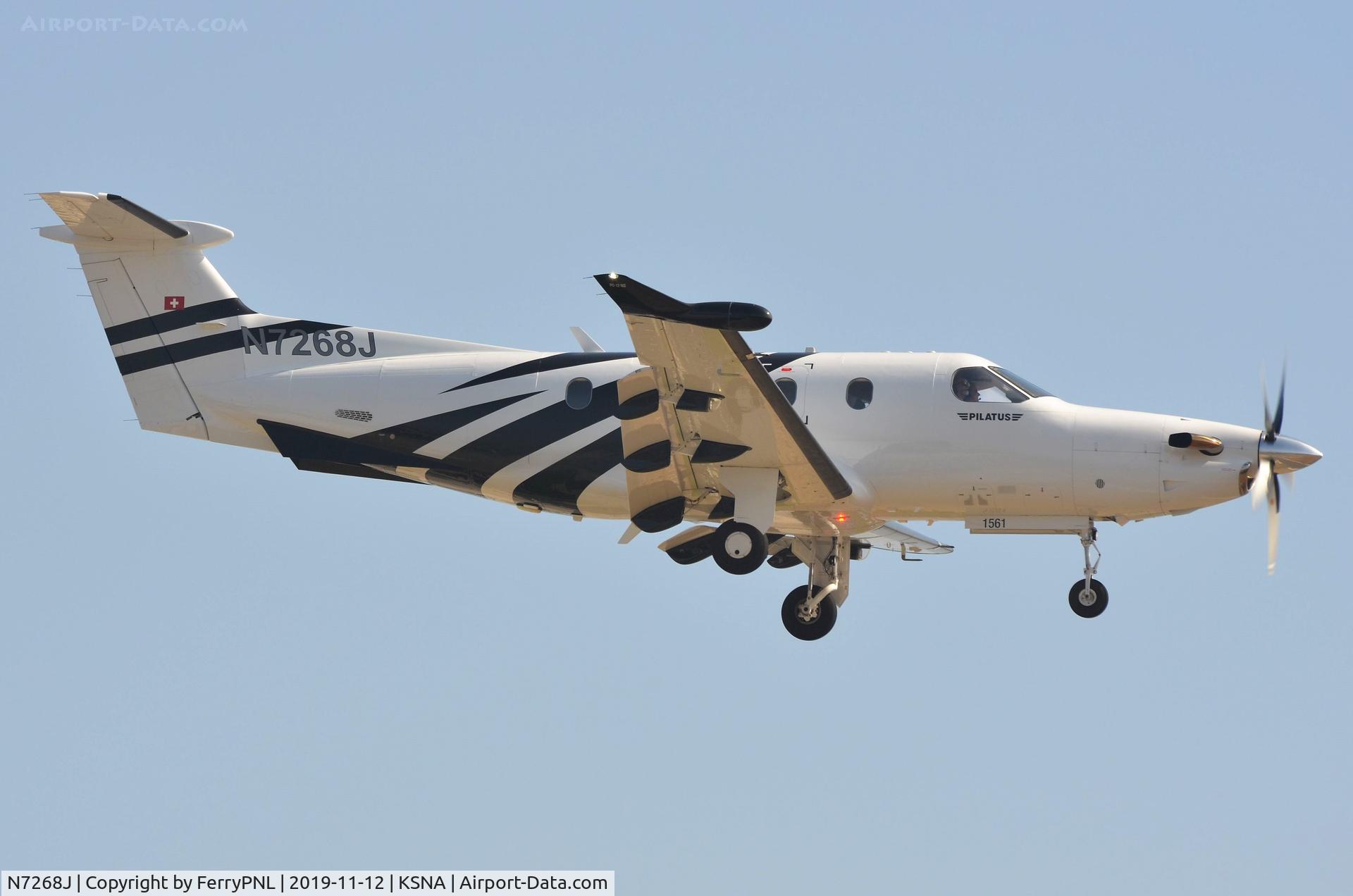 N7268J, 2015 Pilatus PC-12/47E C/N 1561, Southern California Emergency Medicine PC12 landing in SNA