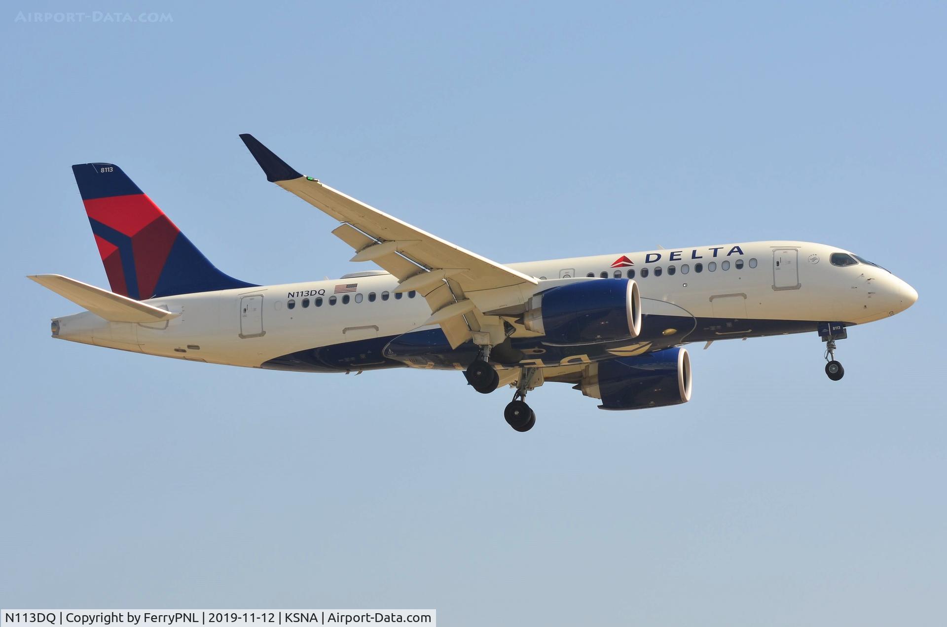 N113DQ, 2019 Airbus A220-100 C/N 50032, Landing of Delta A221 form SLC