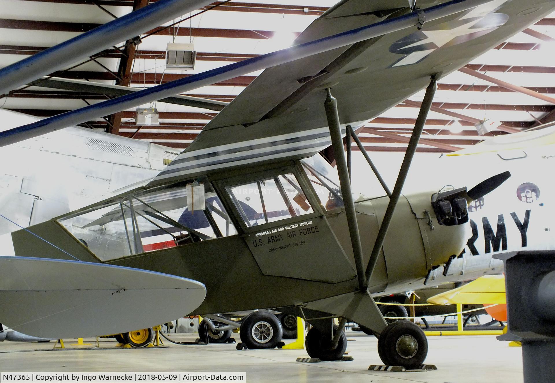 N47365, 1944 Aeronca 0-58B Grasshopper C/N 058B-13334, Aeronca O-58B / L-3B at the Arkansas Air & Military Museum, Fayetteville AR