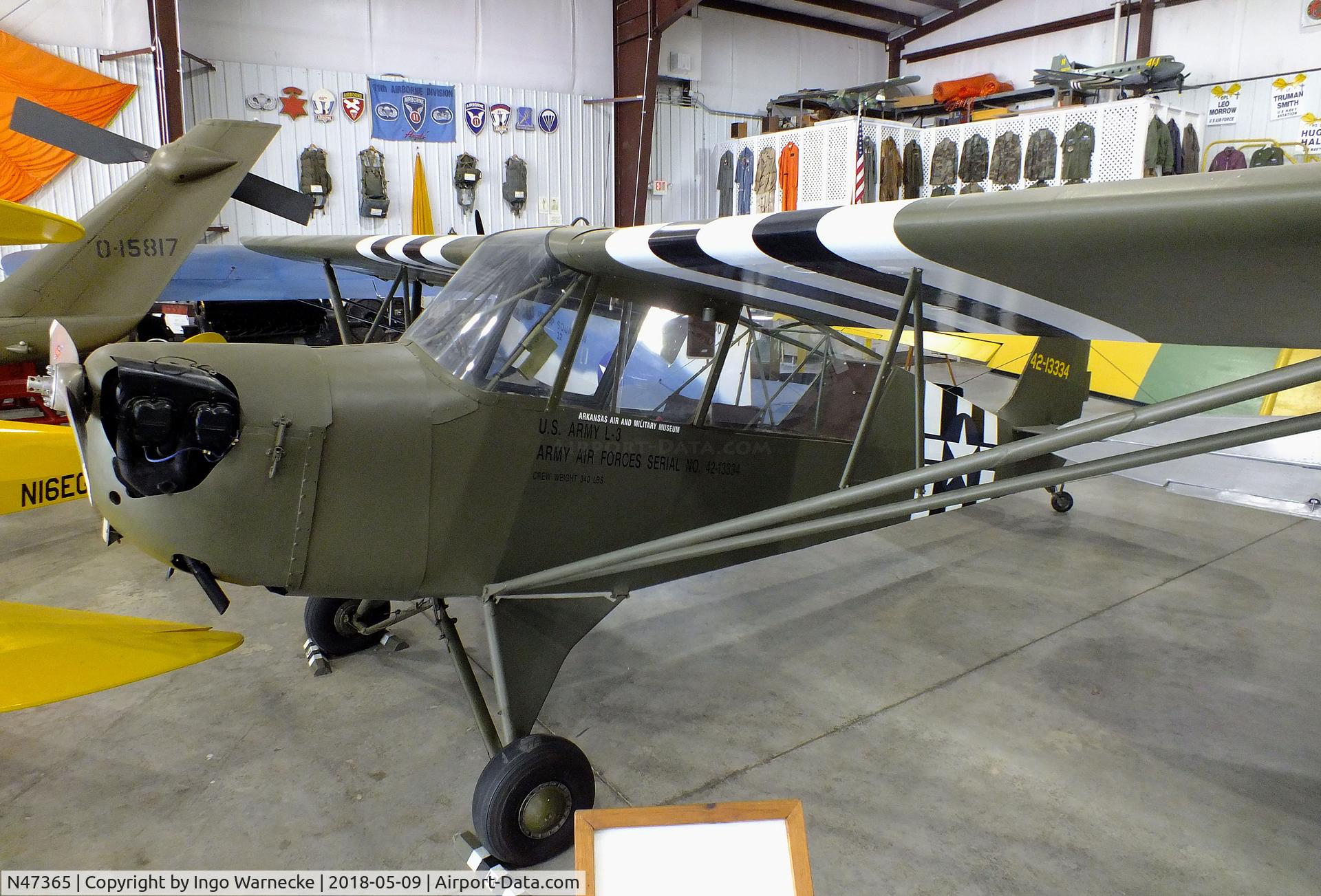 N47365, 1944 Aeronca 0-58B Grasshopper C/N 058B-13334, Aeronca O-58B / L-3B at the Arkansas Air & Military Museum, Fayetteville AR