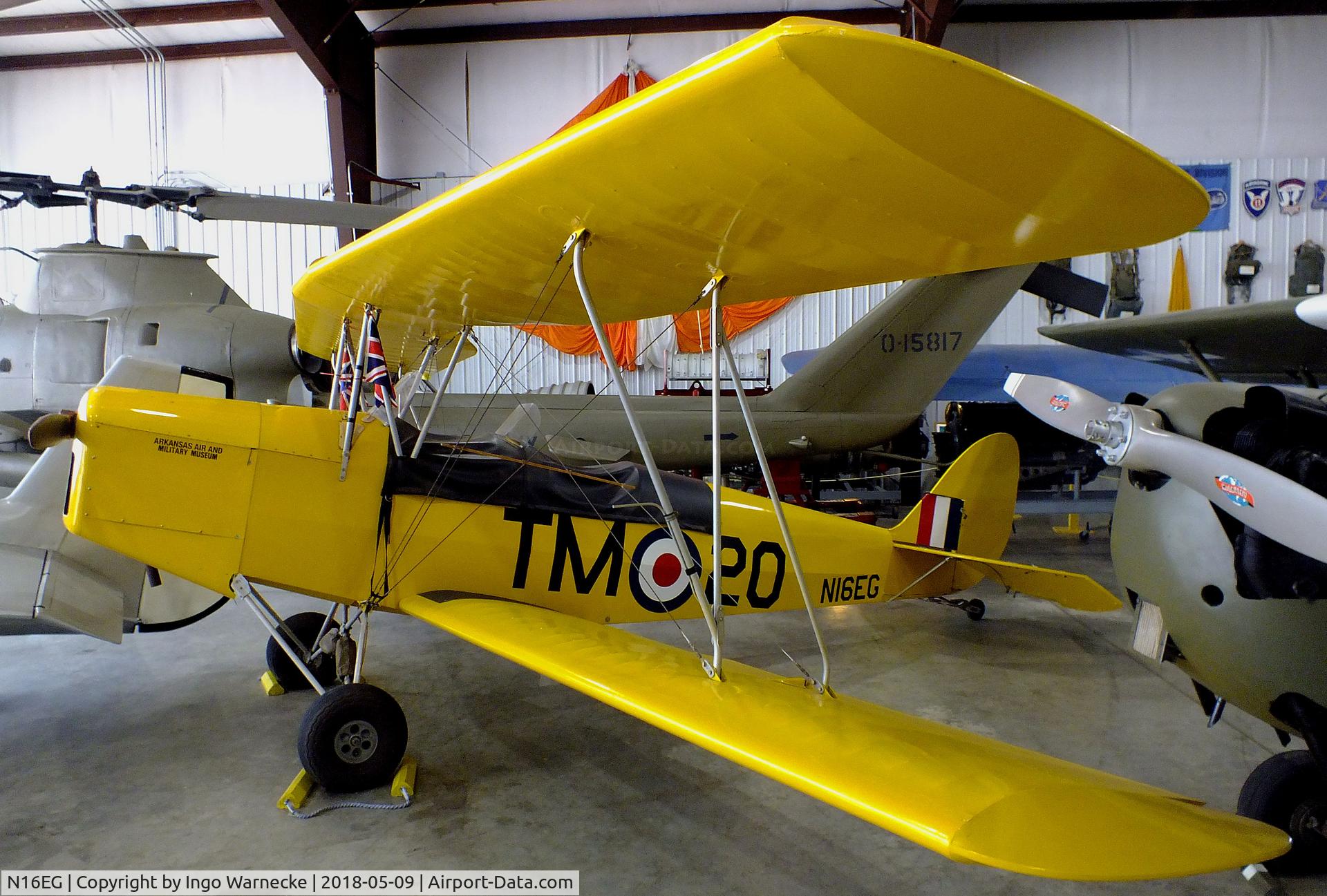 N16EG, 1998 Fisher R-80 Tiger Moth C/N TM20, Fisher (Griffith E M) R-80 Tiger Moth 8/10-scale replica at the Arkansas Air & Military Museum, Fayetteville AR