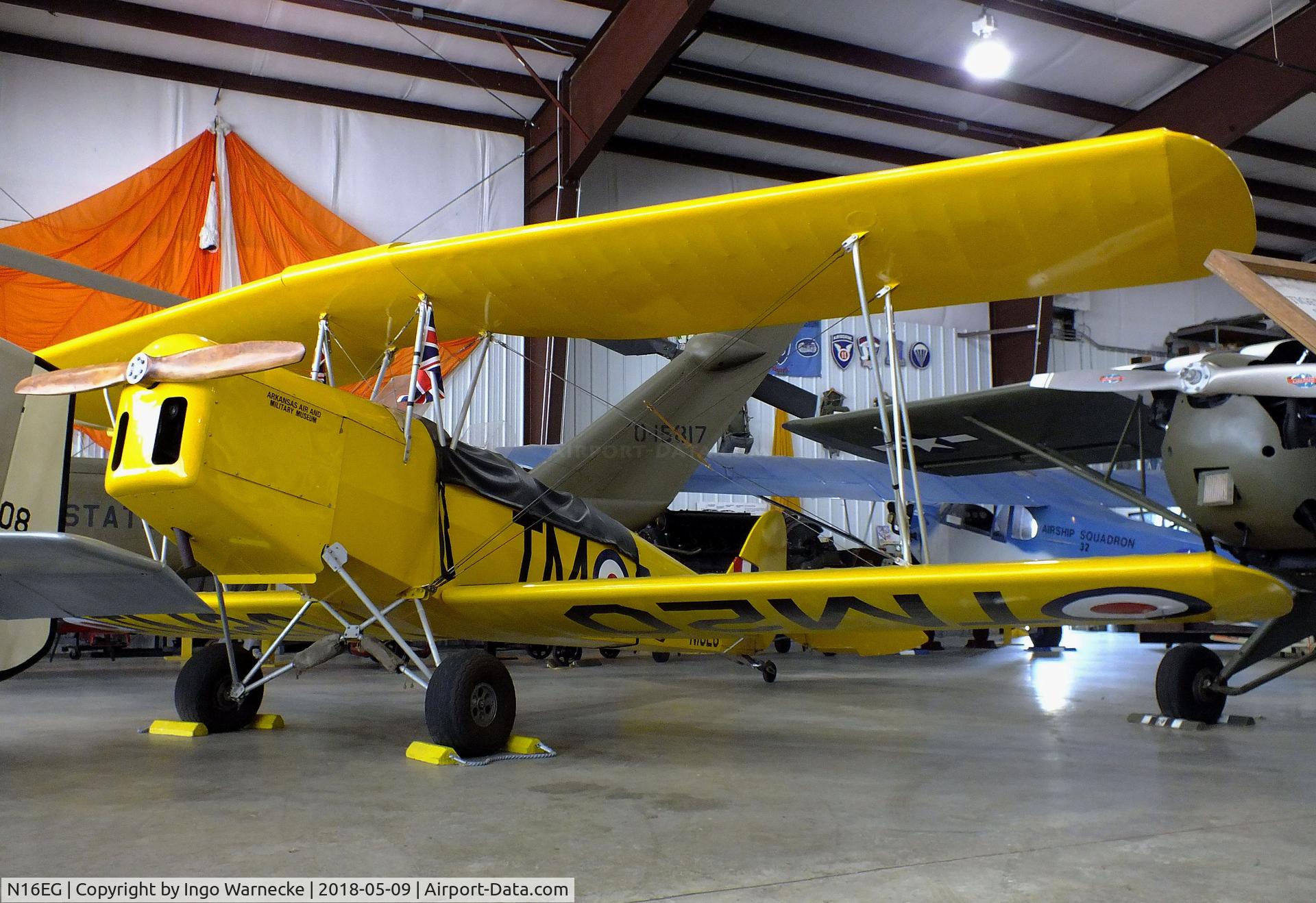 N16EG, 1998 Fisher R-80 Tiger Moth C/N TM20, Fisher (Griffith E M) R-80 Tiger Moth 8/10-scale replica at the Arkansas Air & Military Museum, Fayetteville AR