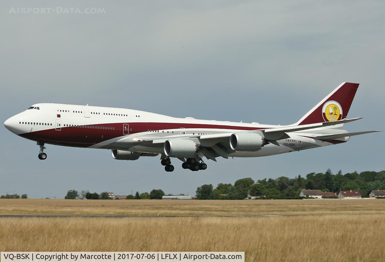 VQ-BSK, 2015 Boeing 747-8ZV BBJ C/N 42096, Landing rwy 21.