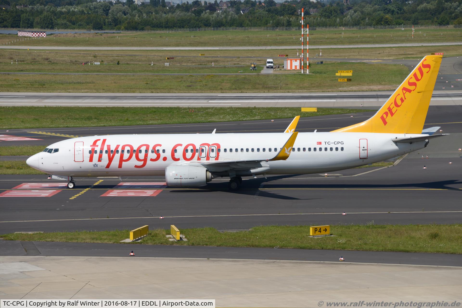TC-CPG, 2012 Boeing 737-82R C/N 40880, Boeing 737-82R(W) - H9 PGT Pegasus Airlines 'Ceren' - 40880 - TC-CPG - 17.08.2016 - DUS