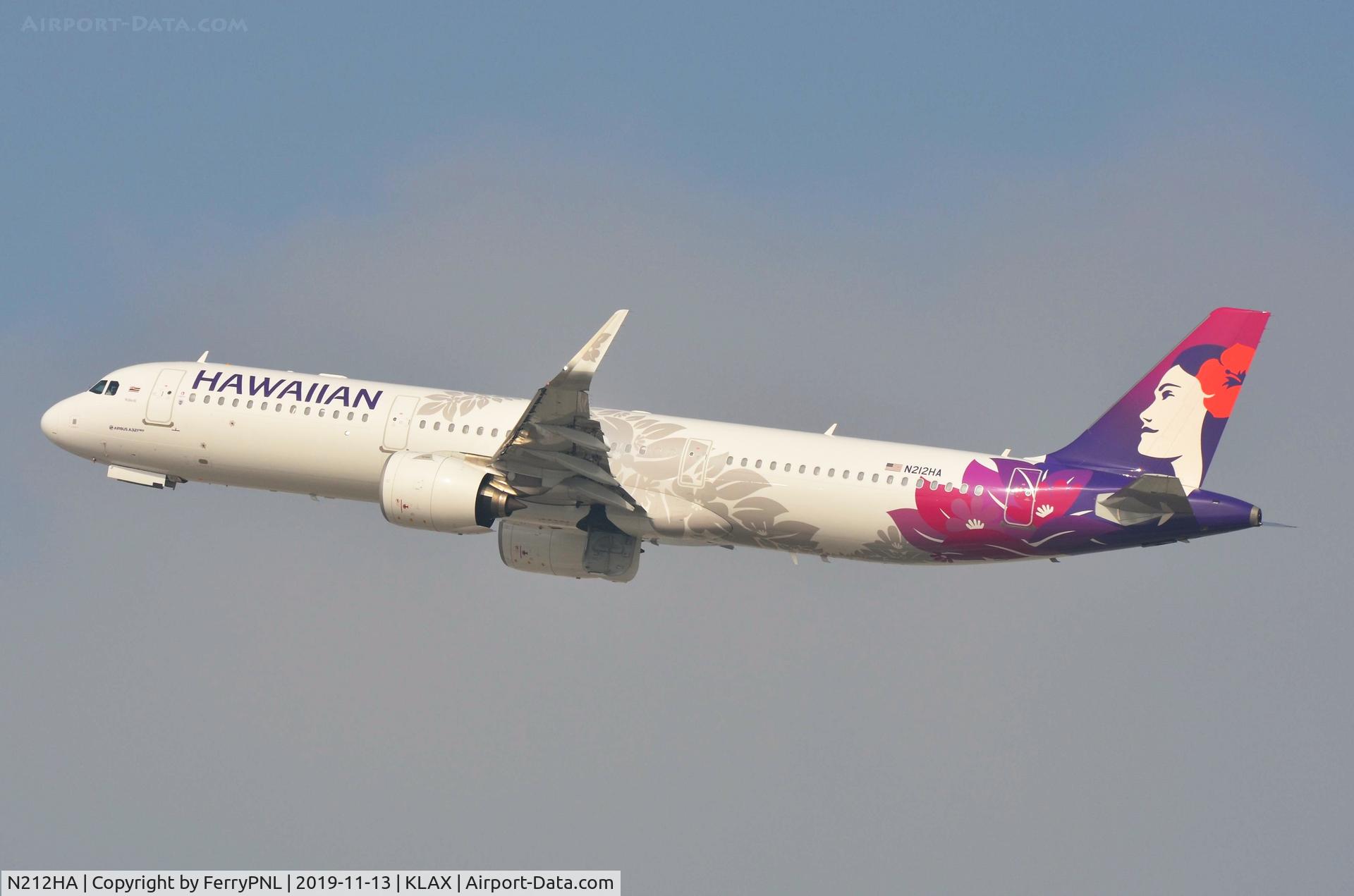 N212HA, 2018 Airbus A321-271N C/N 8129, Hawaiian A321N departibg east