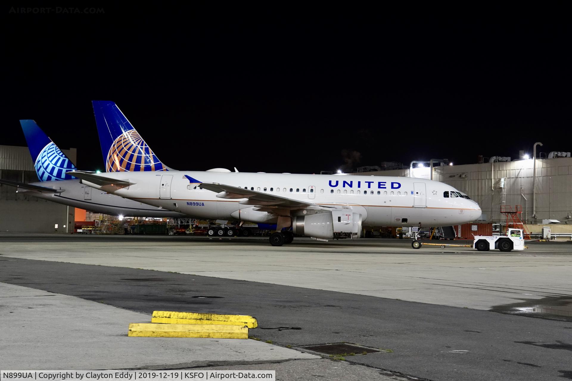 N899UA, 2007 Airbus A319-132 C/N 3342, SFO 2019.