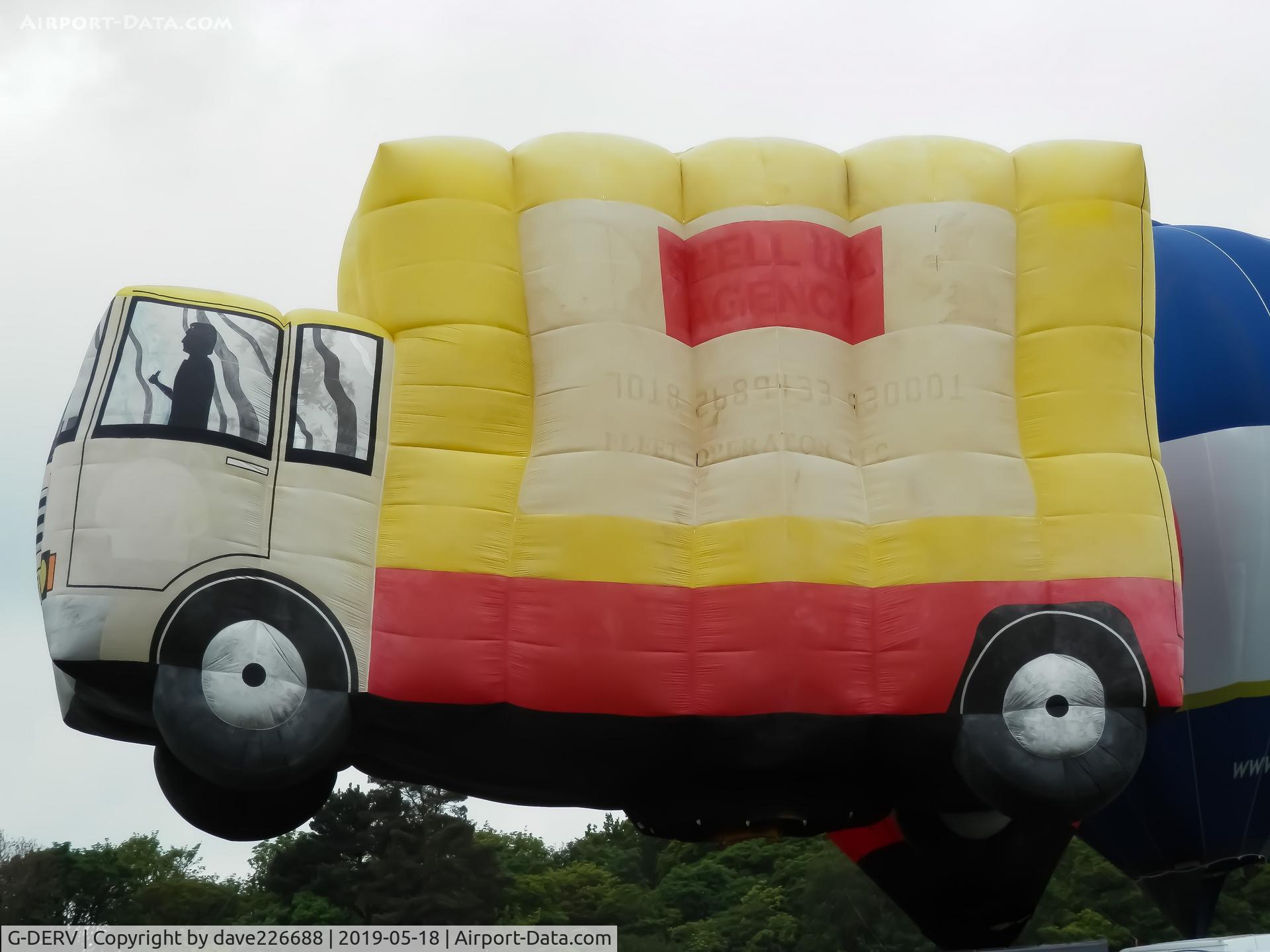 G-DERV, 1988 Cameron Balloons Ltd CAMERON TRUCK-56 C/N 1719, G DERV at a special inflation at the Midlands Air Festival 2019