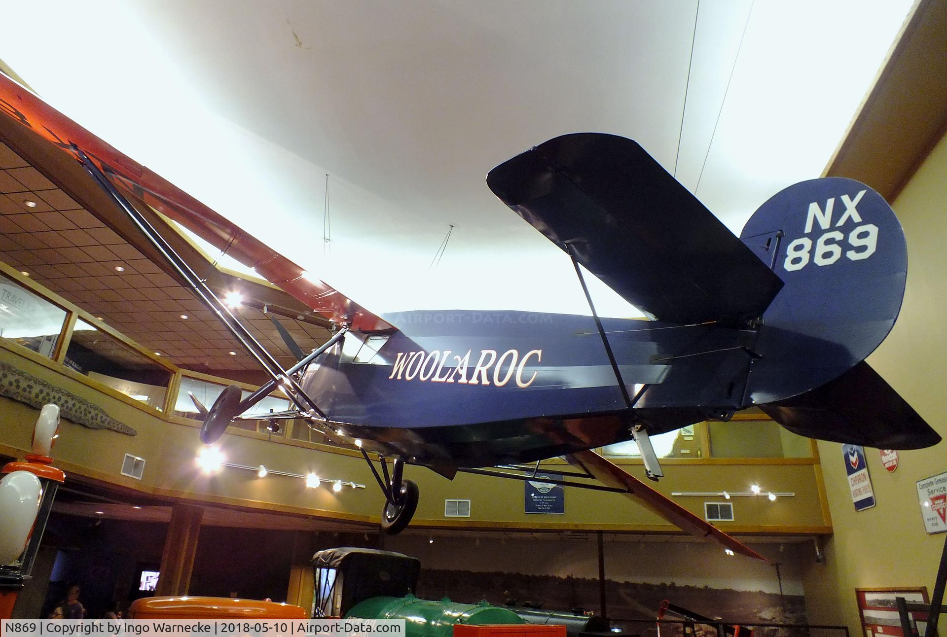 N869, 1927 Travel Air 5000 Woolaroc C/N unknown_n869, Travel Air 5000 'Woolaroc', winner of the 1927 Dole-Race from Oakland to Hawaii, at the Woolaroc Museum, Bartlesville OK