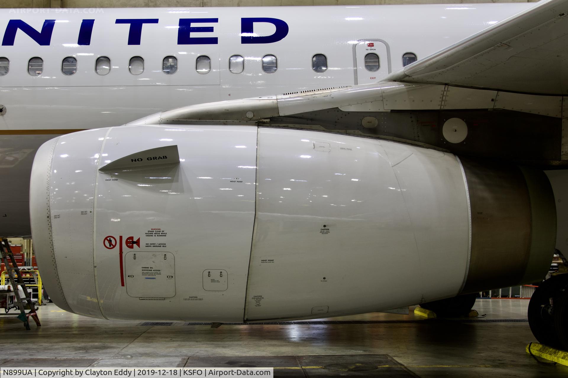 N899UA, 2007 Airbus A319-132 C/N 3342, IAE V2500 engine SFO 2019.