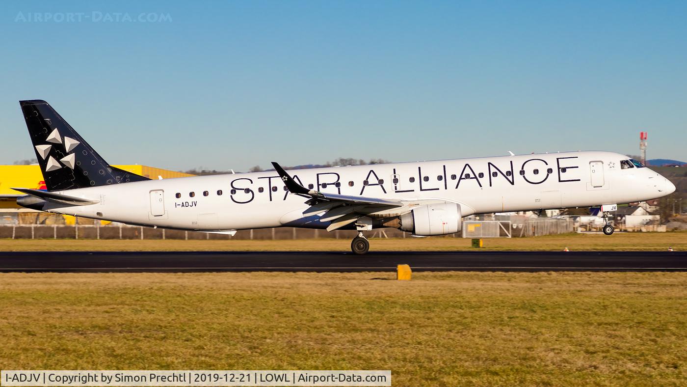 I-ADJV, 2009 Embraer 195LR (ERJ-190-200LR) C/N 19000308, I-ADJV @ Linz Airport
