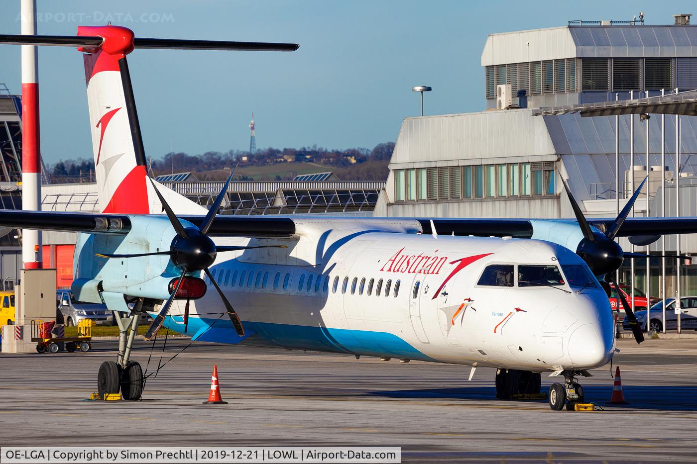 OE-LGA, 1999 De Havilland Canada DHC-8-402Q Dash 8 C/N 4014, OE-LGA @ Linz Airport
