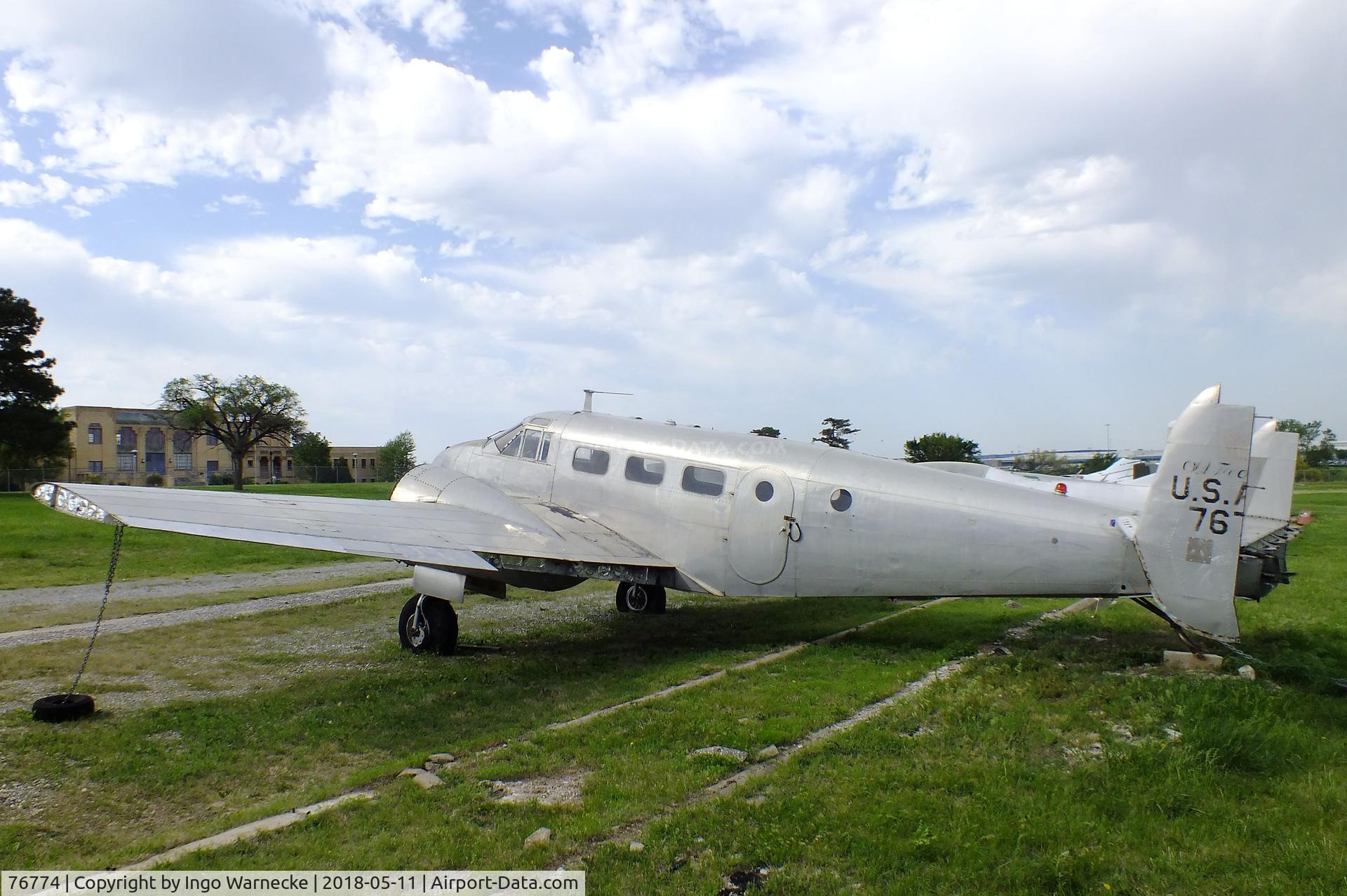 76774, 1944 Beech UC-45F C/N 6628, Beechcraft UC-45F / JRB-4 Expeditor (minus engines), awaiting restoration at the Kansas Aviation Museum, Wichita KS