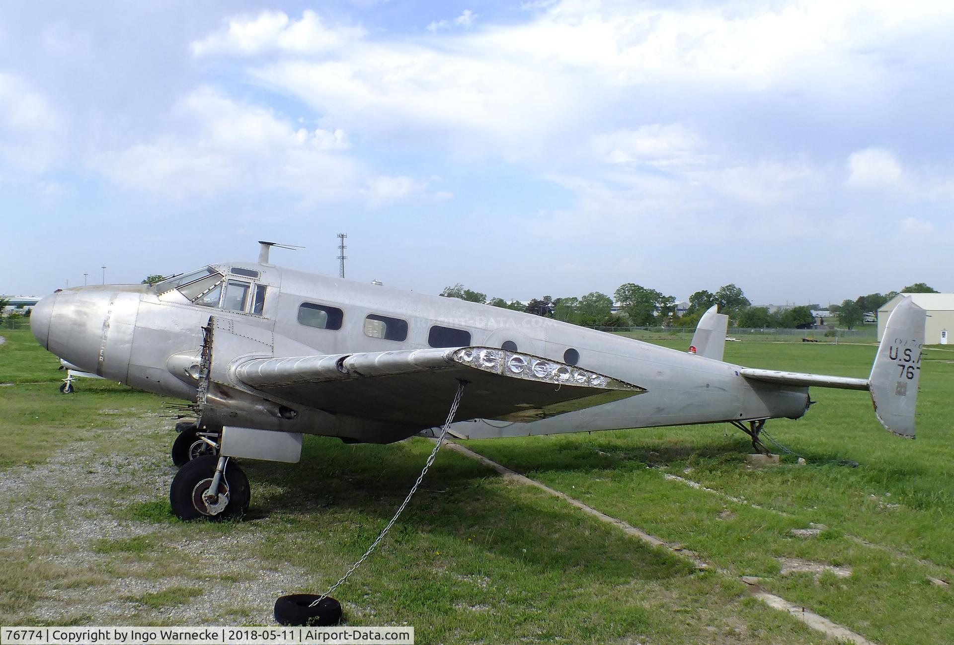 76774, 1944 Beech UC-45F C/N 6628, Beechcraft UC-45F / JRB-4 Expeditor (minus engines), awaiting restoration at the Kansas Aviation Museum, Wichita KS