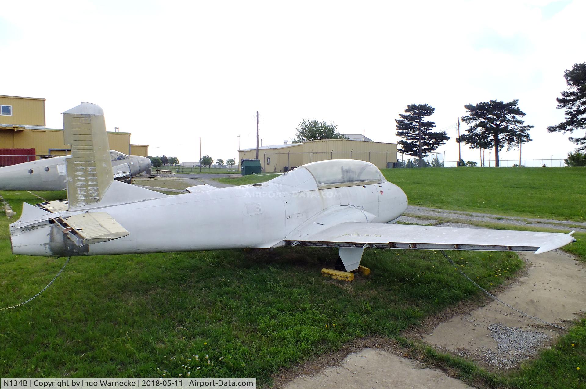 N134B, 1955 Beech 73 Jet Mentor C/N F-1, Beechcraft 73 Jet Mentor, awaiting restoration at the Kansas Aviation Museum, Wichita KS