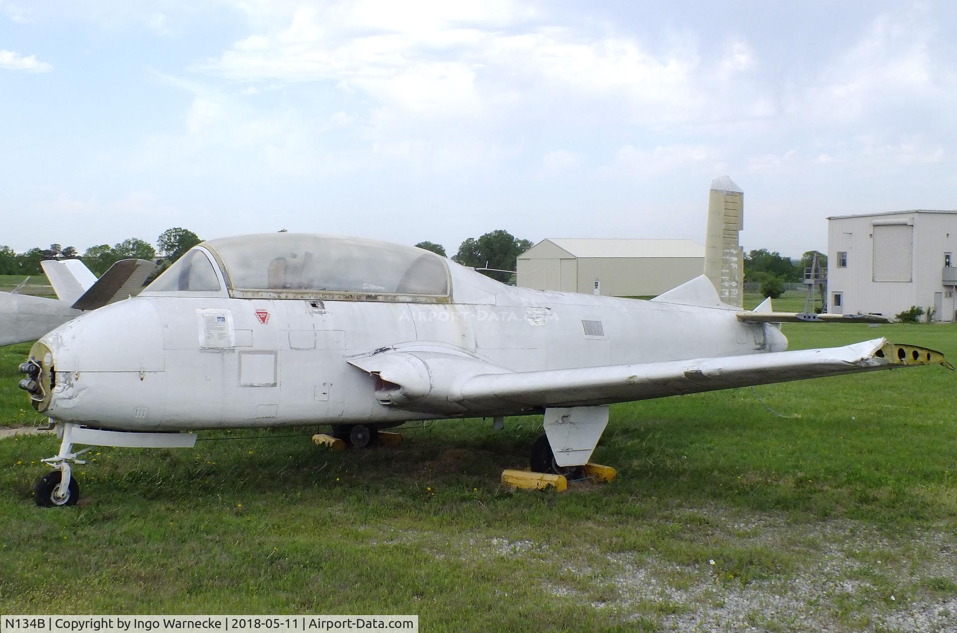 N134B, 1955 Beech 73 Jet Mentor C/N F-1, Beechcraft 73 Jet Mentor, awaiting restoration at the Kansas Aviation Museum, Wichita KS