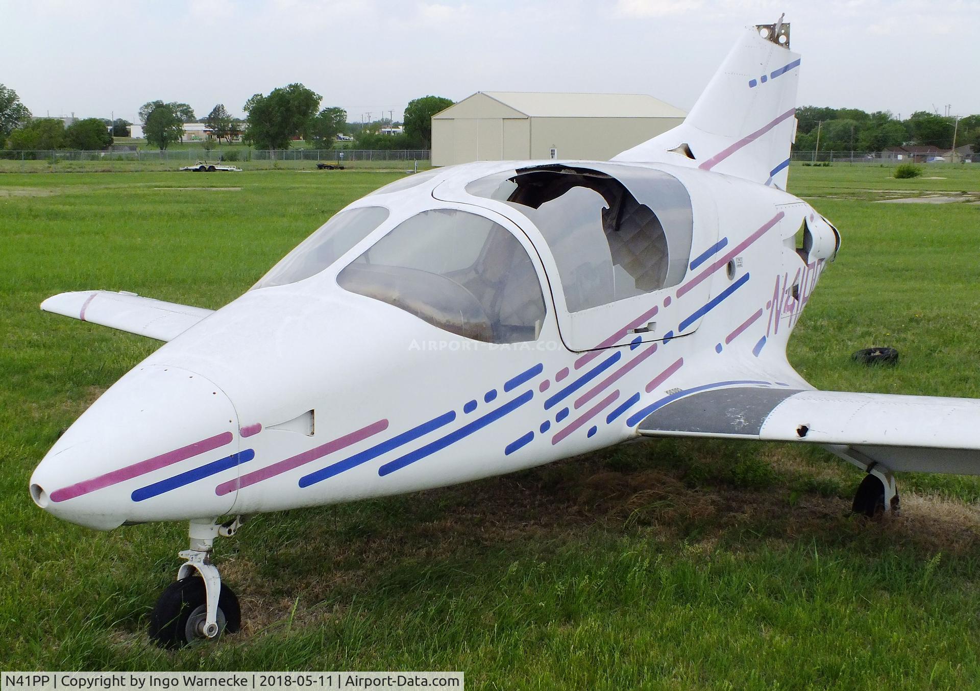 N41PP, 1985 Prescott Aeronautical Pusher C/N 001, Prescott Pusher (minus propeller and tailplane), awaiting restoration at the Kansas Aviation Museum, Wichita KS