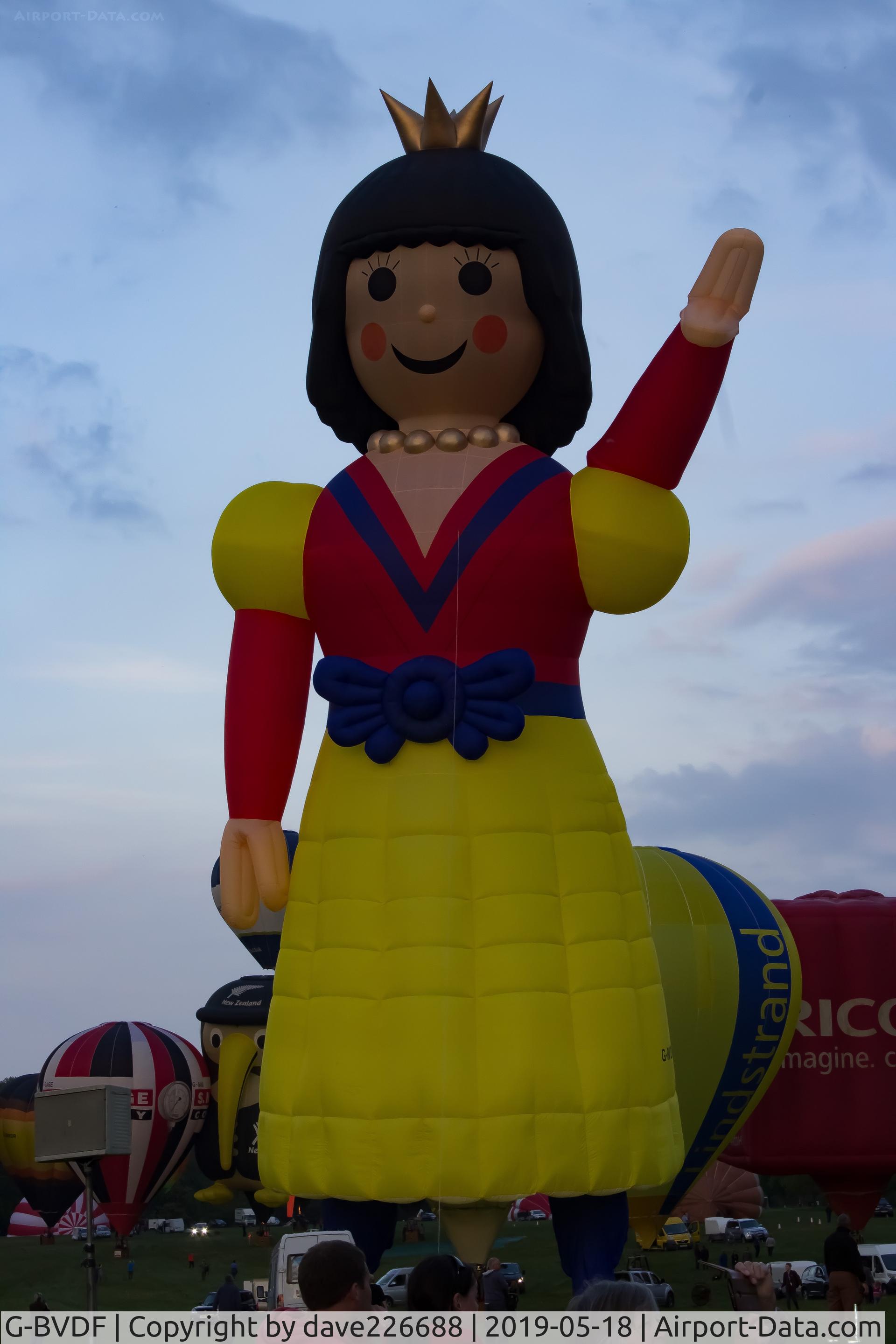 G-BVDF, 1993 Cameron Balloons Doll-105 C/N 3112, G BVDF 1993 Built Cameron Doll at the 2019 Midlands Air Festival