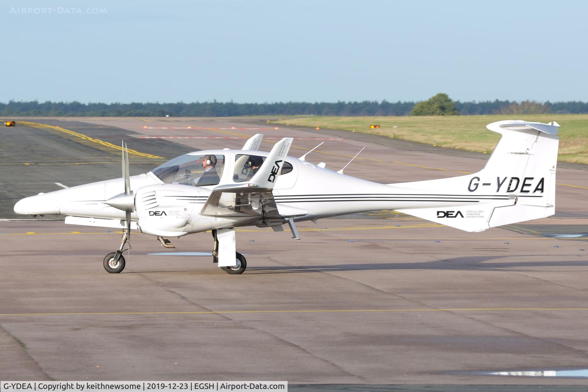 G-YDEA, 2006 Diamond DA-42 Twin Star C/N 42.151, Regular visitor arriving at Norwich.