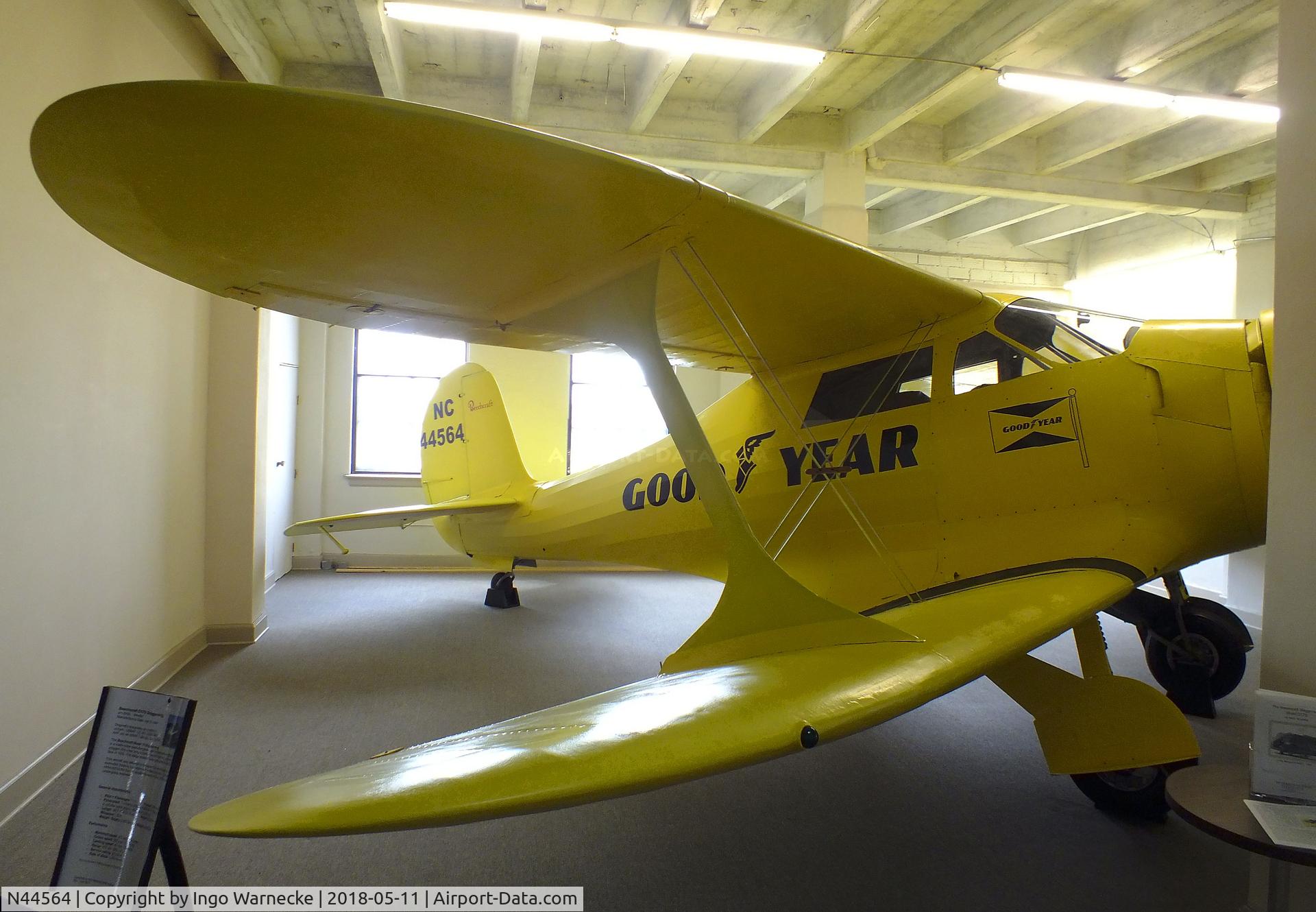 N44564, 1944 Beech D17S Staggerwing C/N 6925, Beechcraft D17S Staggerwing at the Kansas Aviation Museum, Wichita KS