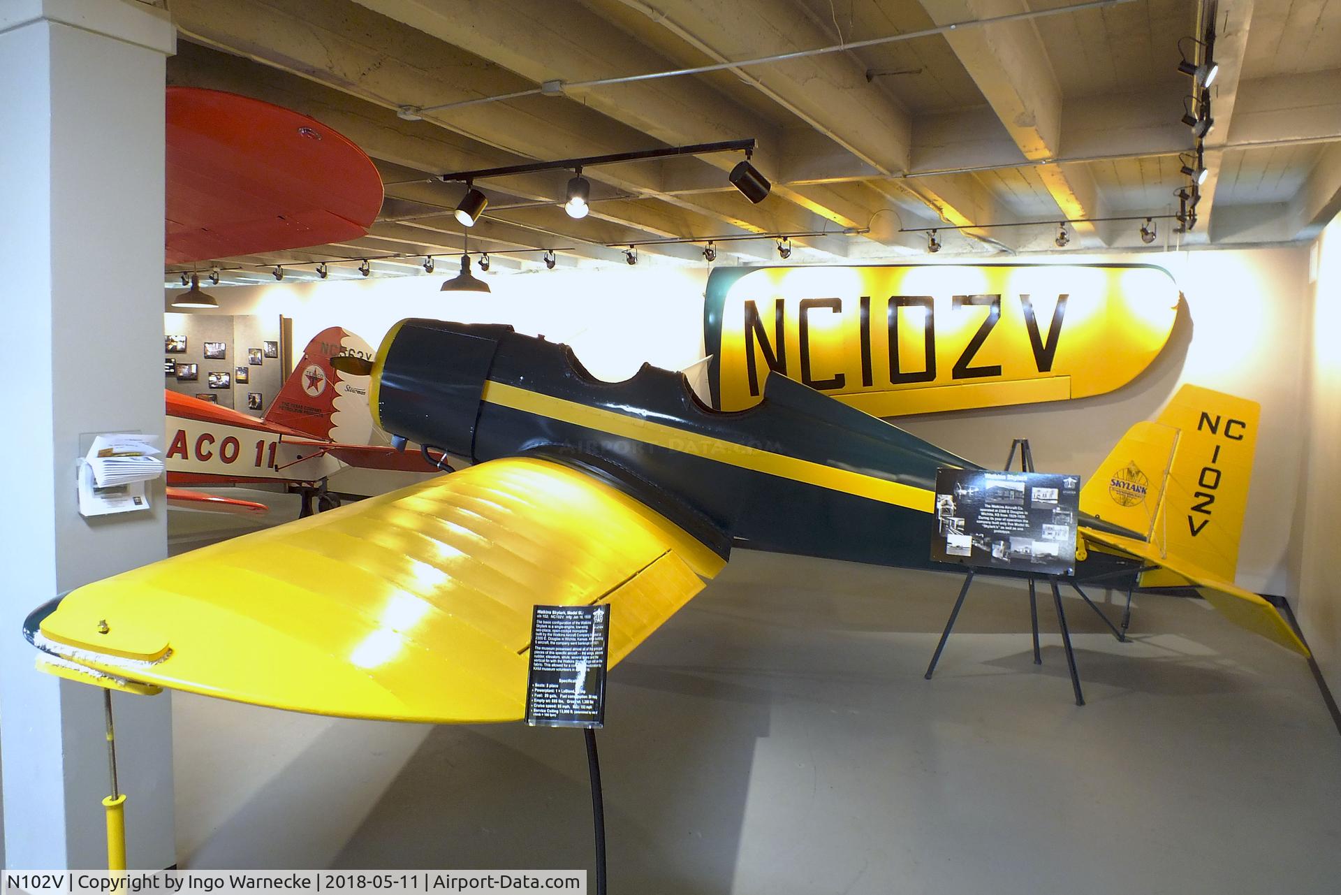 N102V, Watkins Aircraft SKYLARK C/N Not found, Watkins Skylark SL at the Kansas Aviation Museum, Wichita KS