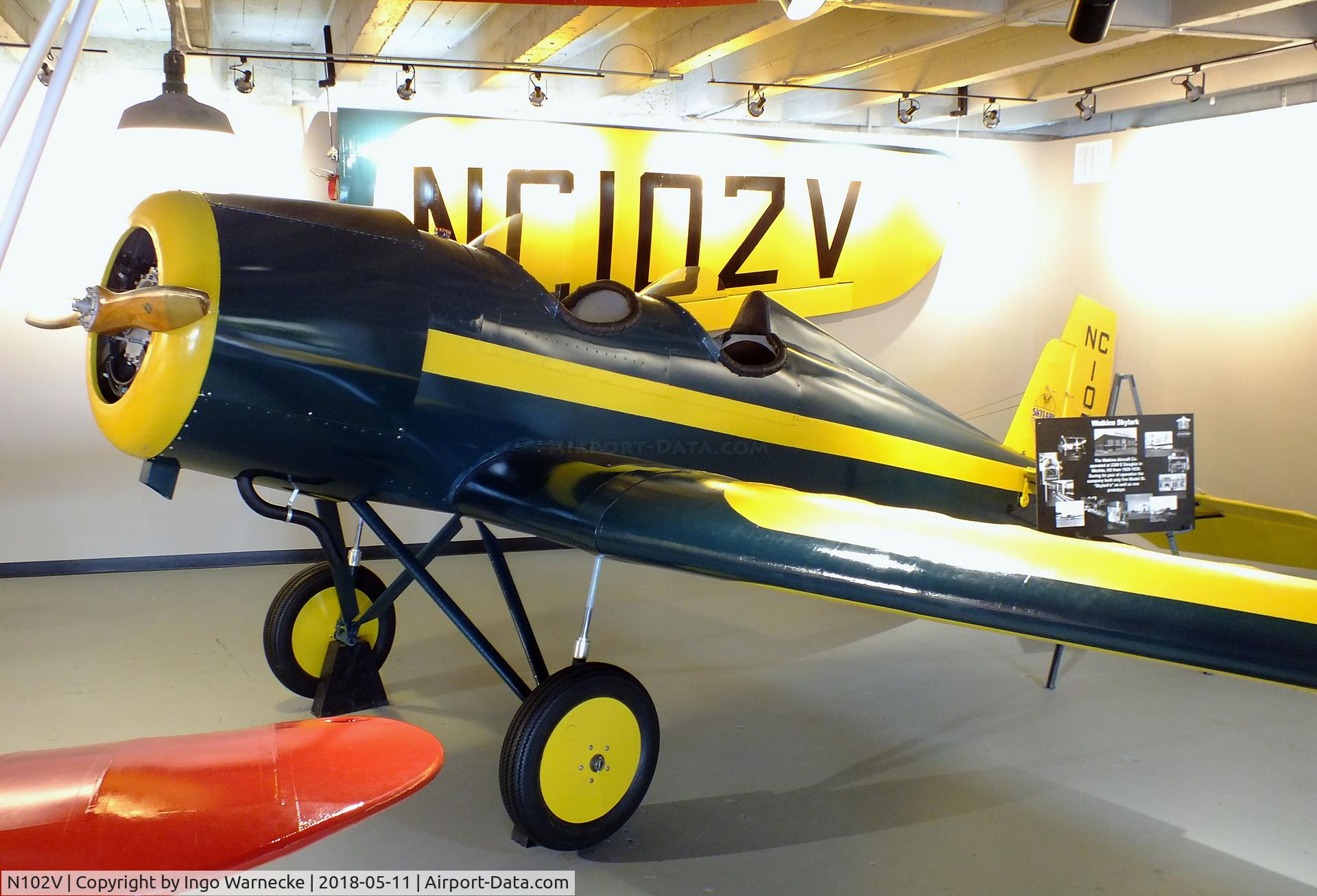 N102V, Watkins Aircraft SKYLARK C/N Not found, Watkins Skylark SL at the Kansas Aviation Museum, Wichita KS