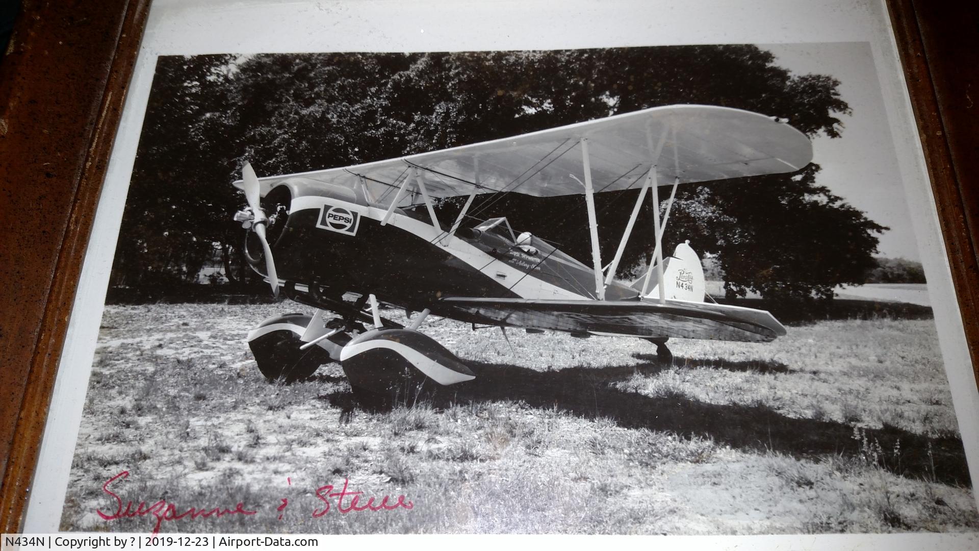 N434N, 1929 Travel Air D-4-D C/N 1340, Photo acquired early 80's air show. Signed by pilot and acrobat.