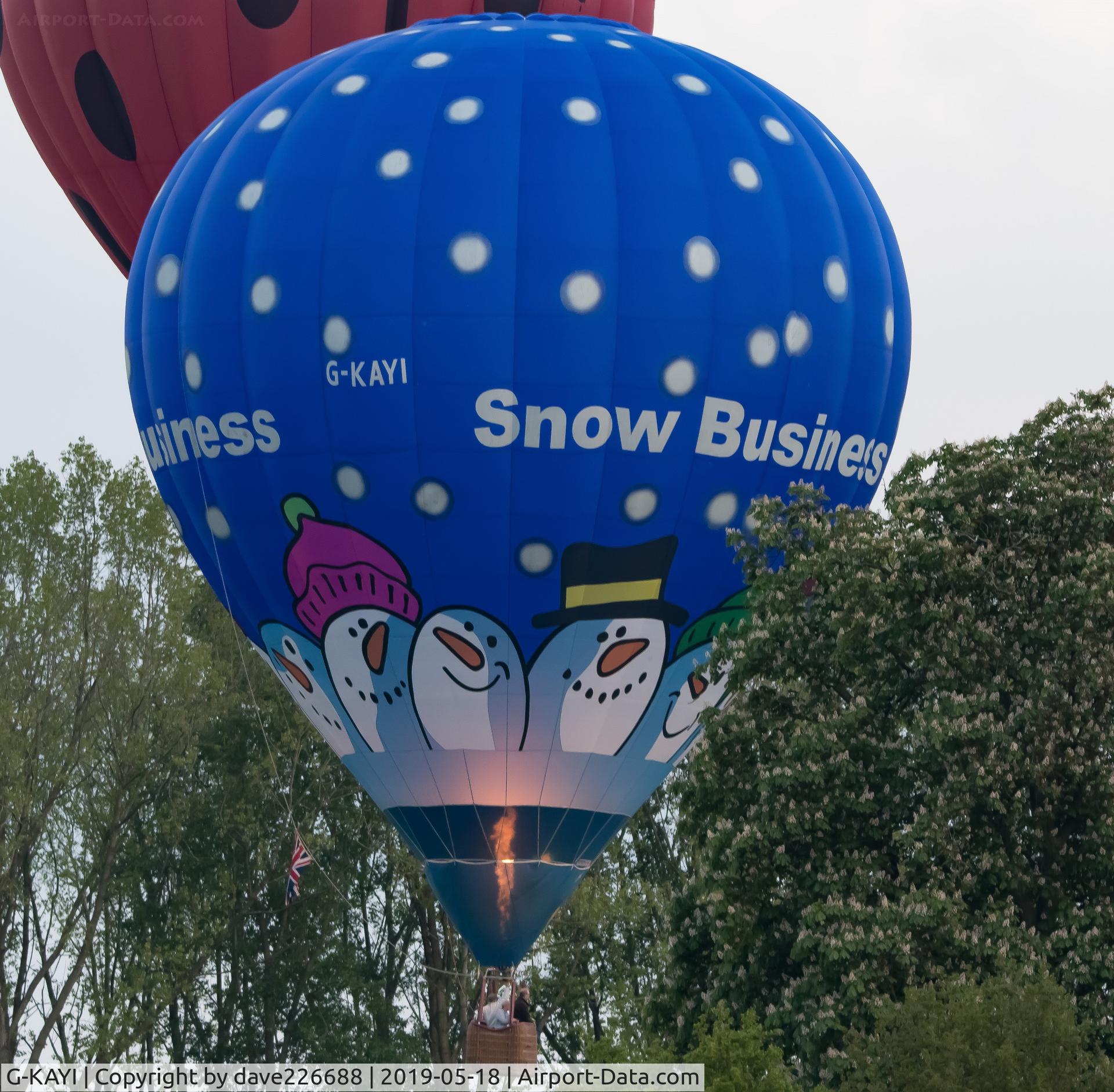 G-KAYI, 2005 Cameron Balloons Z-90 C/N 10710, G KAYI warming the air at the Midlands Air festival - 2019