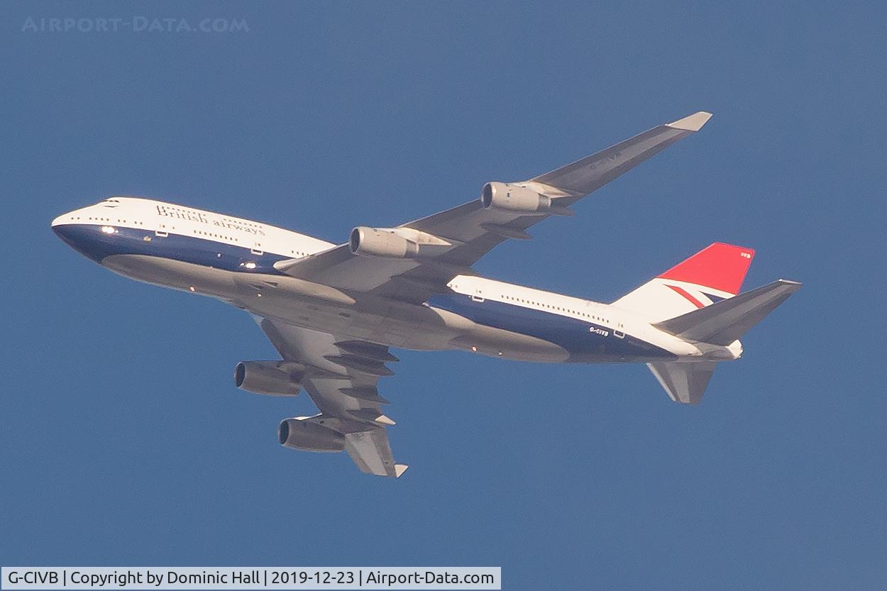 G-CIVB, 1994 Boeing 747-436 C/N 25811, Caught passing over BRS/EGGD en route to CWL/EGFF at 8,500 ft
