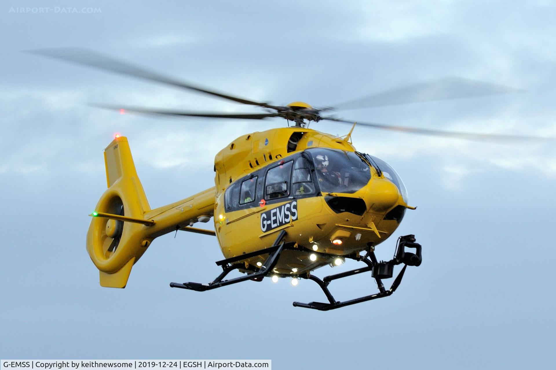 G-EMSS, 2018 Airbus Helicopters EC-145T-2 (BK-117D-2) C/N 20217, Helimed 85E returning to base.