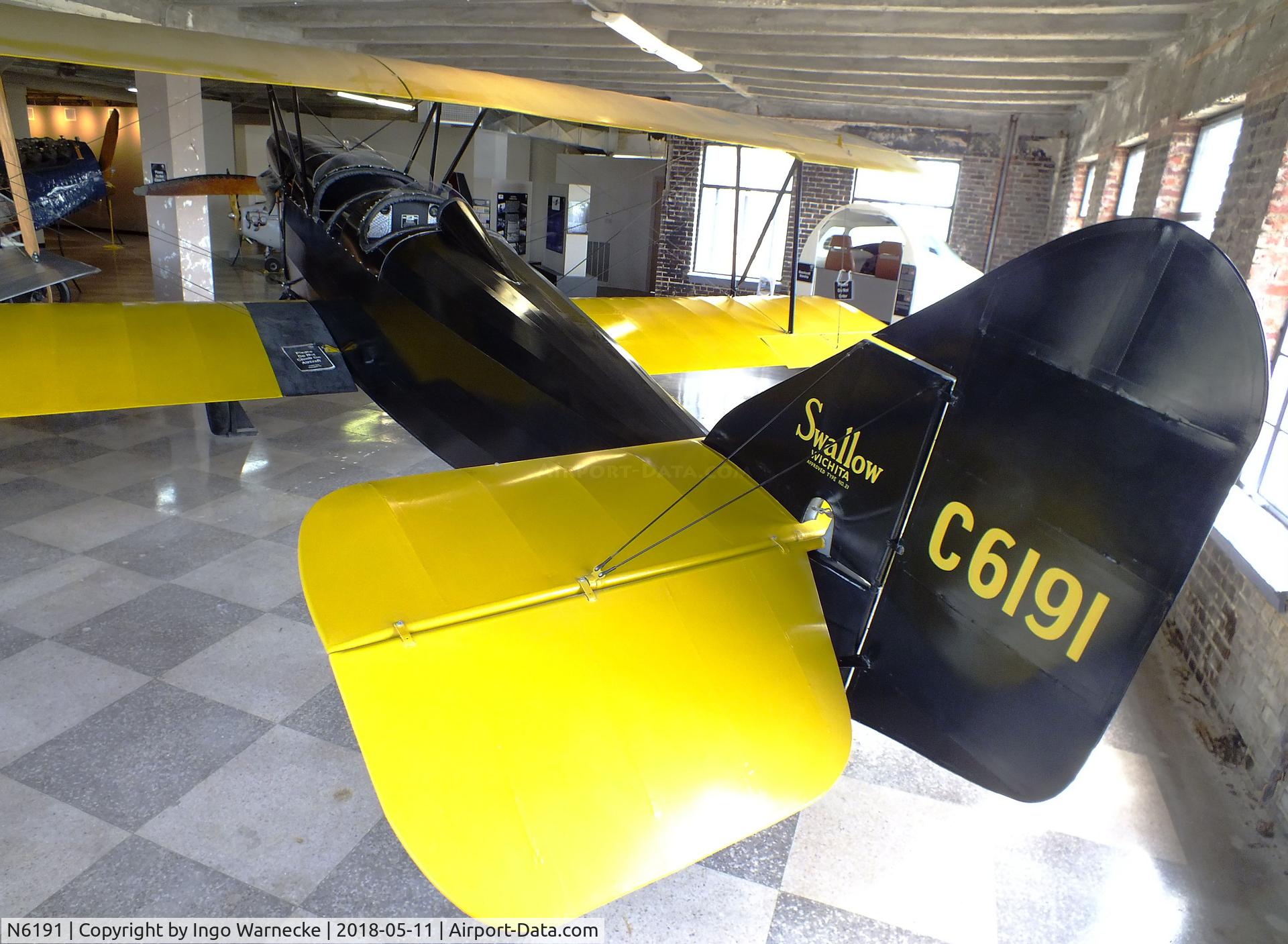 N6191, Swallow OX-5 Swallow C/N 1005, Swallow Aircraft Corp. OX-5 Swallow at the Kansas Aviation Museum, Wichita KS