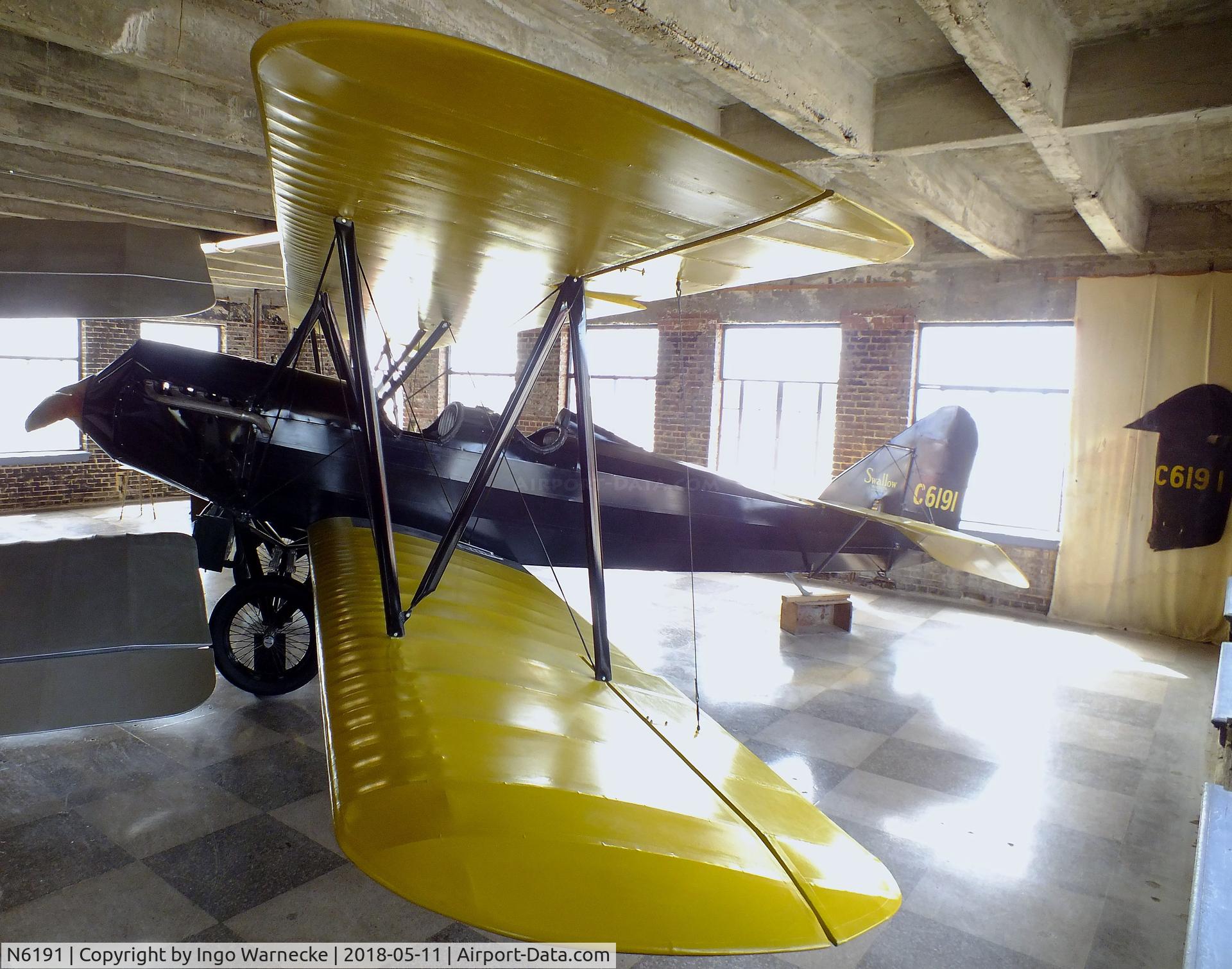 N6191, Swallow OX-5 Swallow C/N 1005, Swallow Aircraft Corp. OX-5 Swallow at the Kansas Aviation Museum, Wichita KS