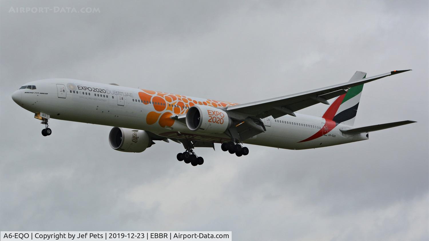 A6-EQO, 2018 Boeing 777-31H/ER C/N 42364, Landing at Brussels Airport