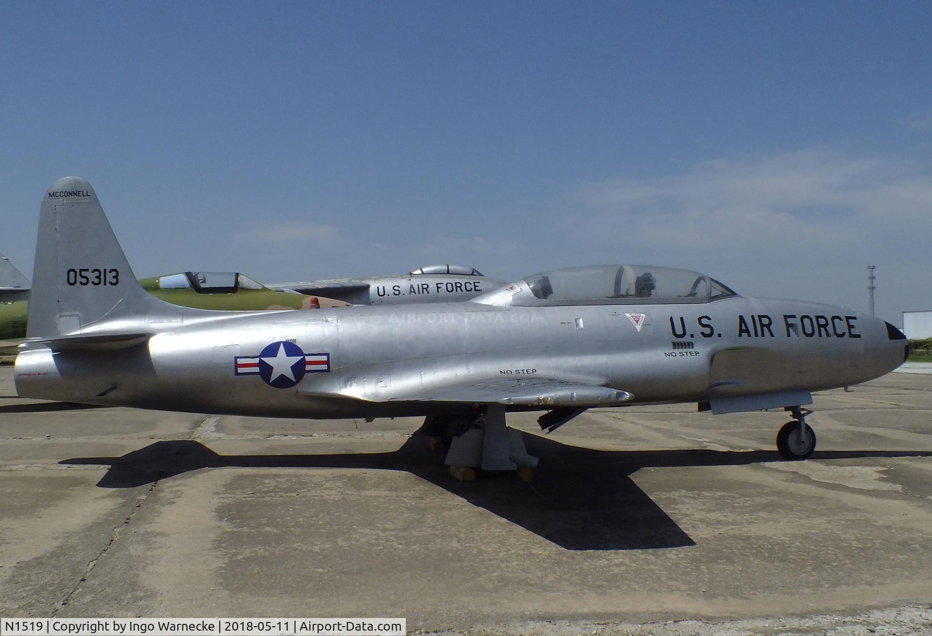 N1519, Lockheed T-33B (TV-2 Seastar) C/N 580-5313, Lockheed T-33B (TV-2 SeaStar) displayed as USAF T-33 A '51-4019' at the Kansas Aviation Museum, Wichita KS