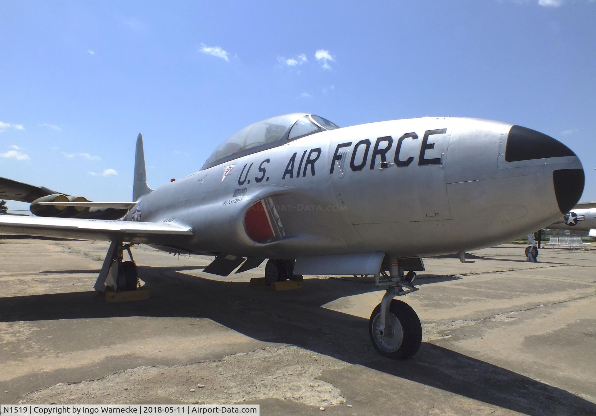 N1519, Lockheed T-33B (TV-2 Seastar) C/N 580-5313, Lockheed T-33B (TV-2 SeaStar) displayed as USAF T-33 A '51-4019' at the Kansas Aviation Museum, Wichita KS