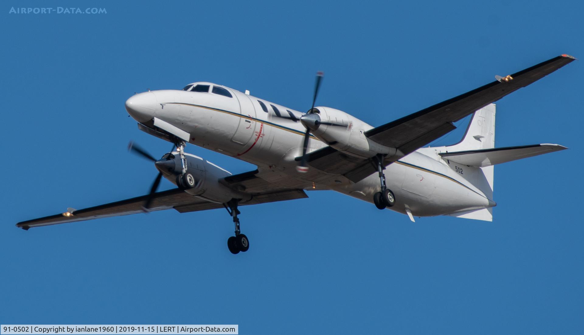 91-0502, 1990 Fairchild Swearingen C-26D Metro III C/N DC-801M, Arriving at Rota