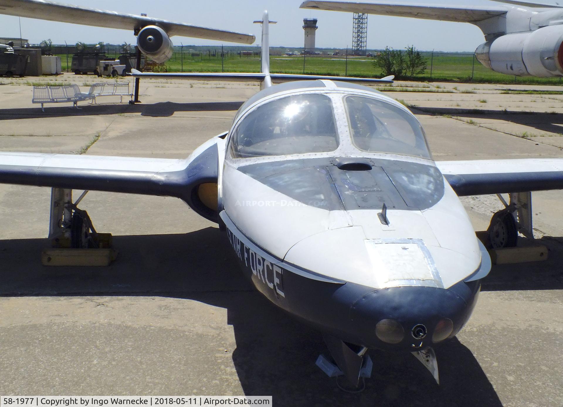 58-1977, 1958 Cessna T-37B Tweety Bird C/N 40402, Cessna T-37B at the Kansas Aviation Museum, Wichita KS