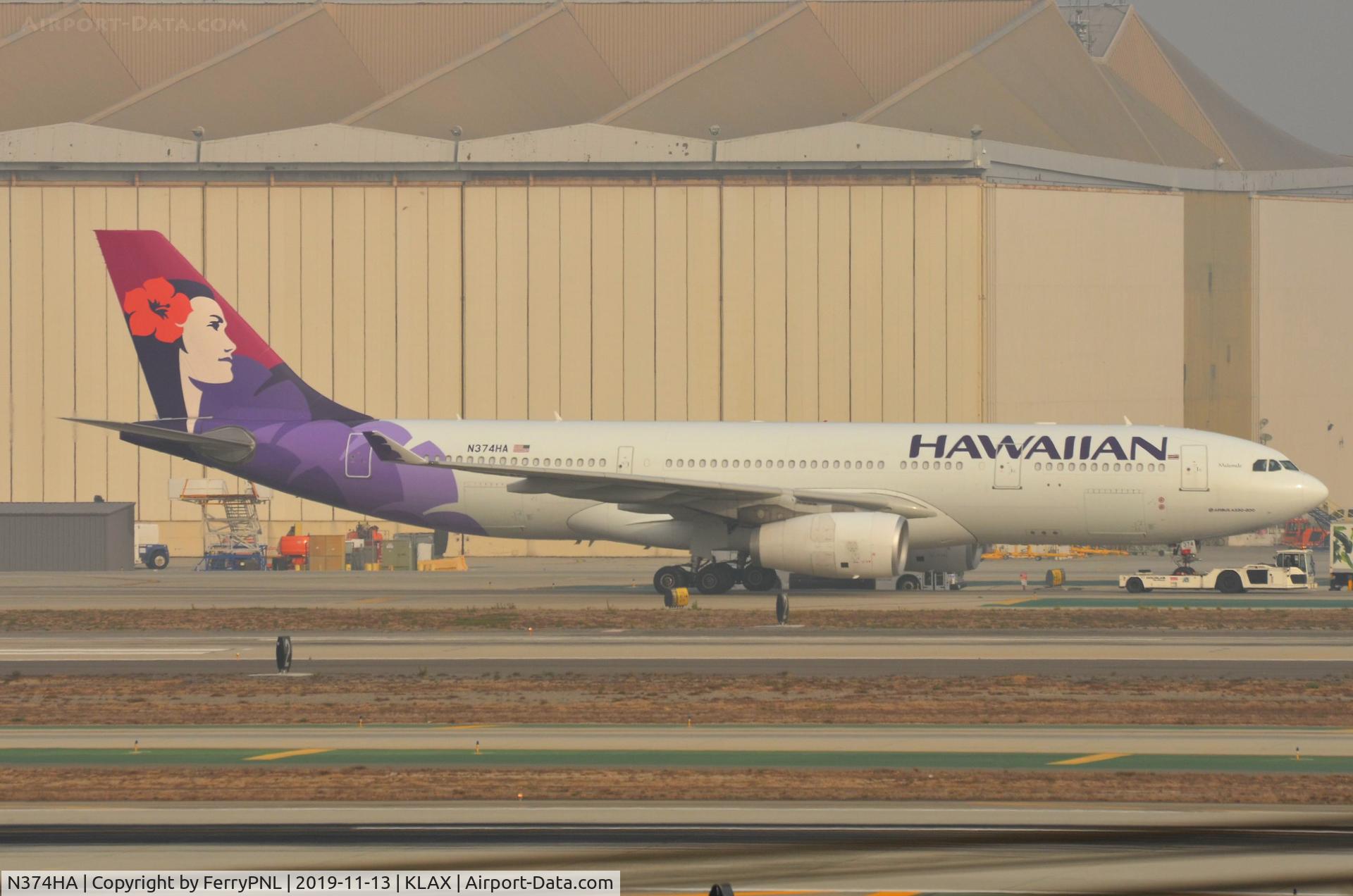 N374HA, 2014 Airbus A330-243 C/N 1565, Hawaiian A332 under tow