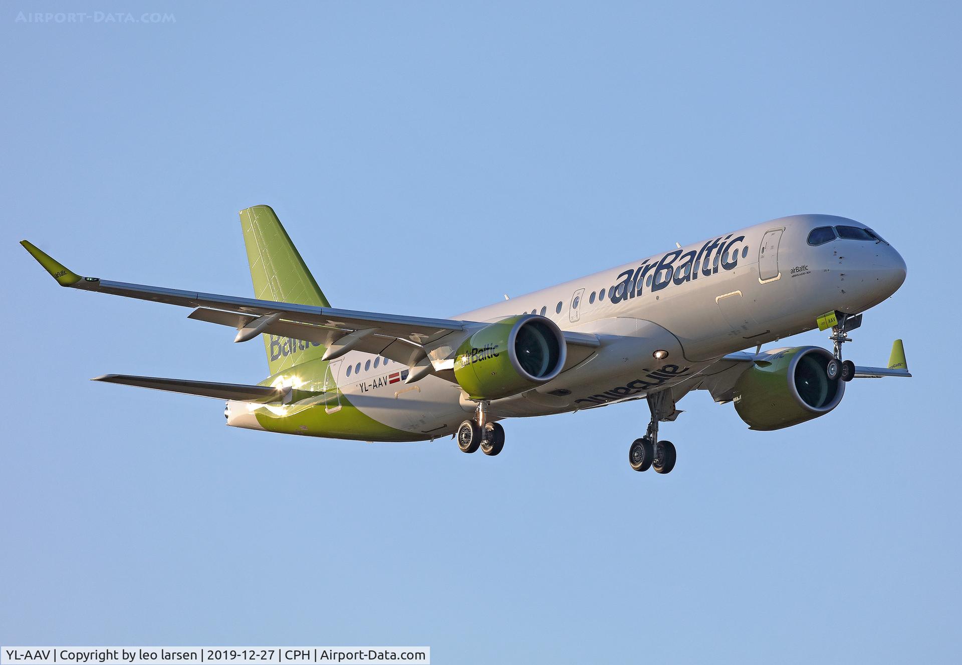 YL-AAV, 2019 Airbus A220-300 C/N 55071, Copenhagen 27.12.2019 L/D R-04L