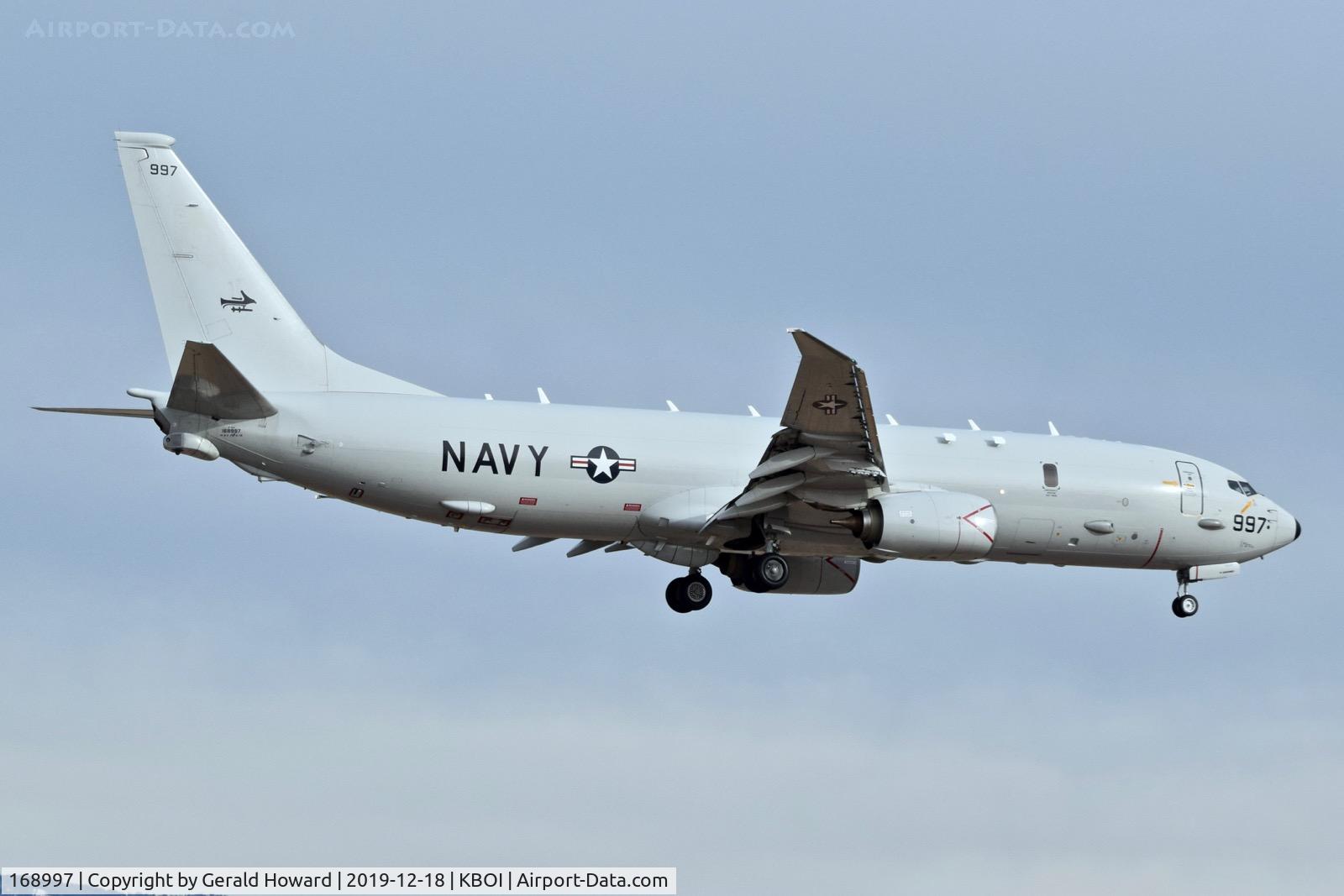 168997, 2016 Boeing P-8A Poseidon C/N 44942, Climb out from 10R.