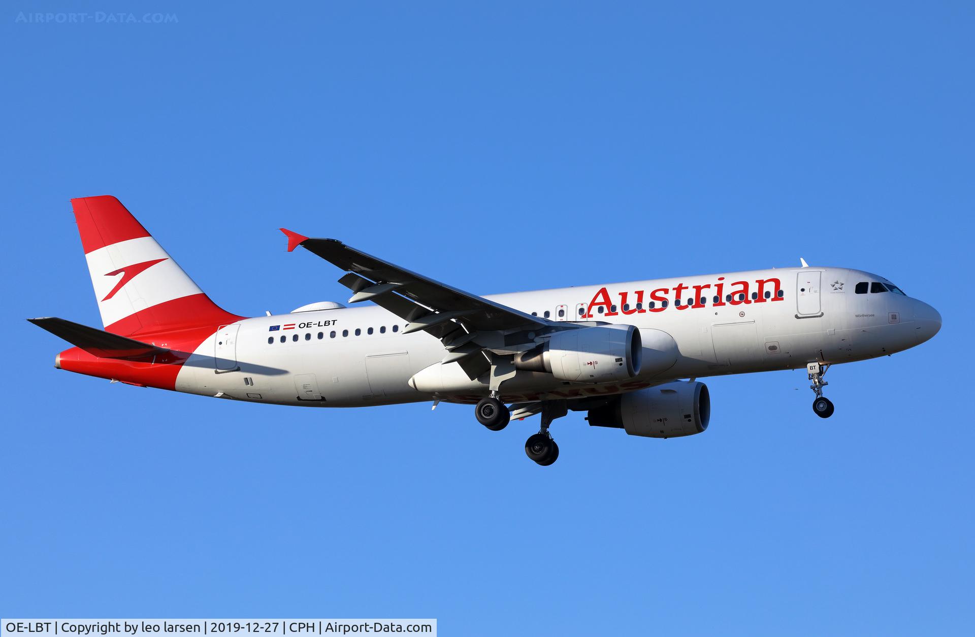 OE-LBT, 2000 Airbus A320-214 C/N 1387, Copenhagen 27.12.2019 L/D R-04L
