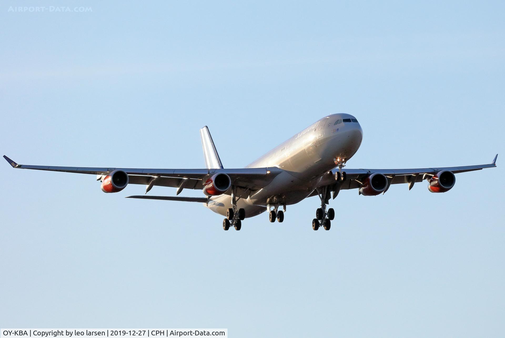 OY-KBA, 2001 Airbus A340-313X C/N 435, Copenhagen 27.12.2019 L/D R-04L