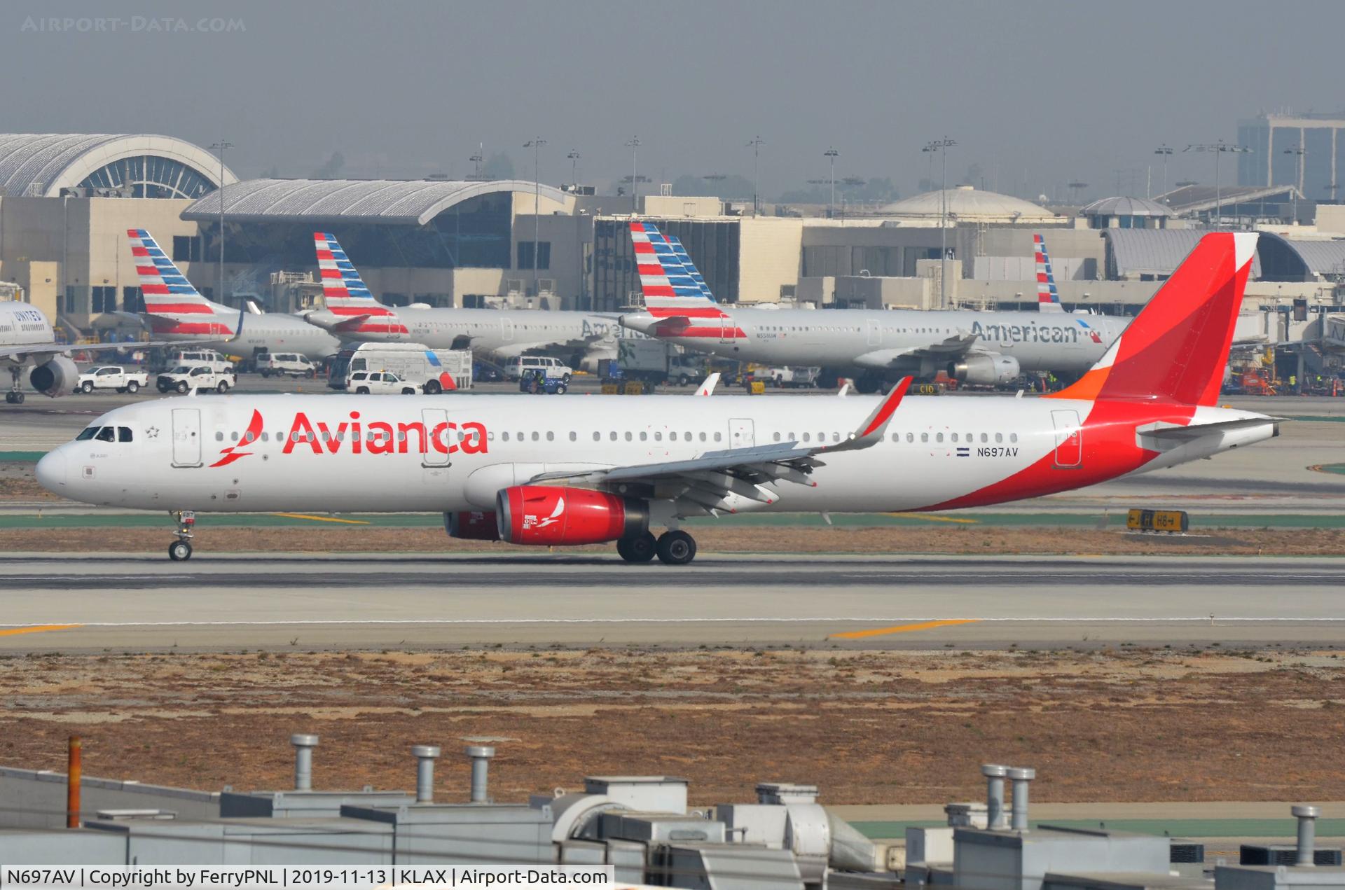 N697AV, 2014 Airbus A321-231 C/N 6190, Arrival of Avianca A321