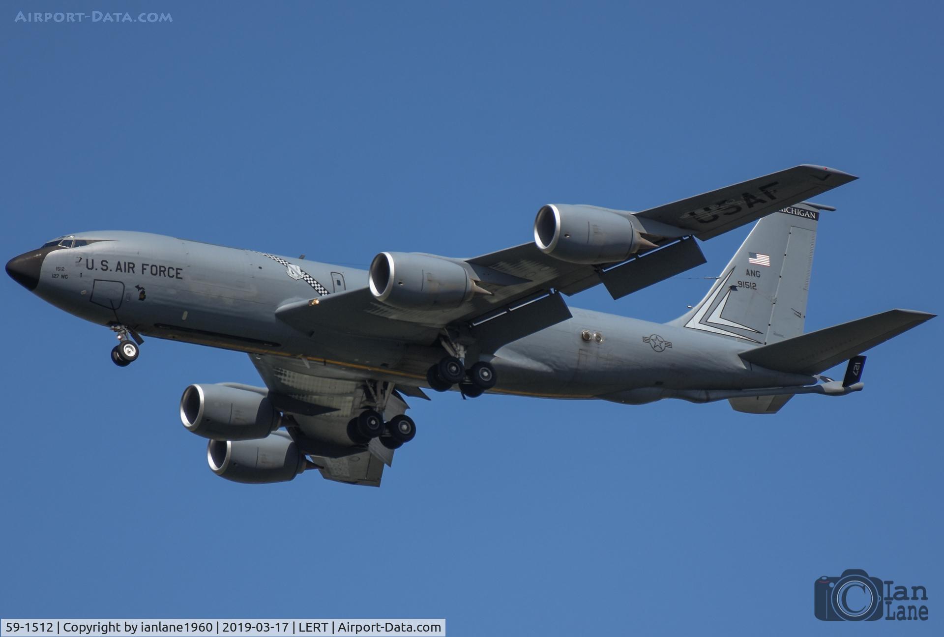 59-1512, 1959 Boeing KC-135T Stratotanker C/N 18000, Michigan ANG Arriving at Rota