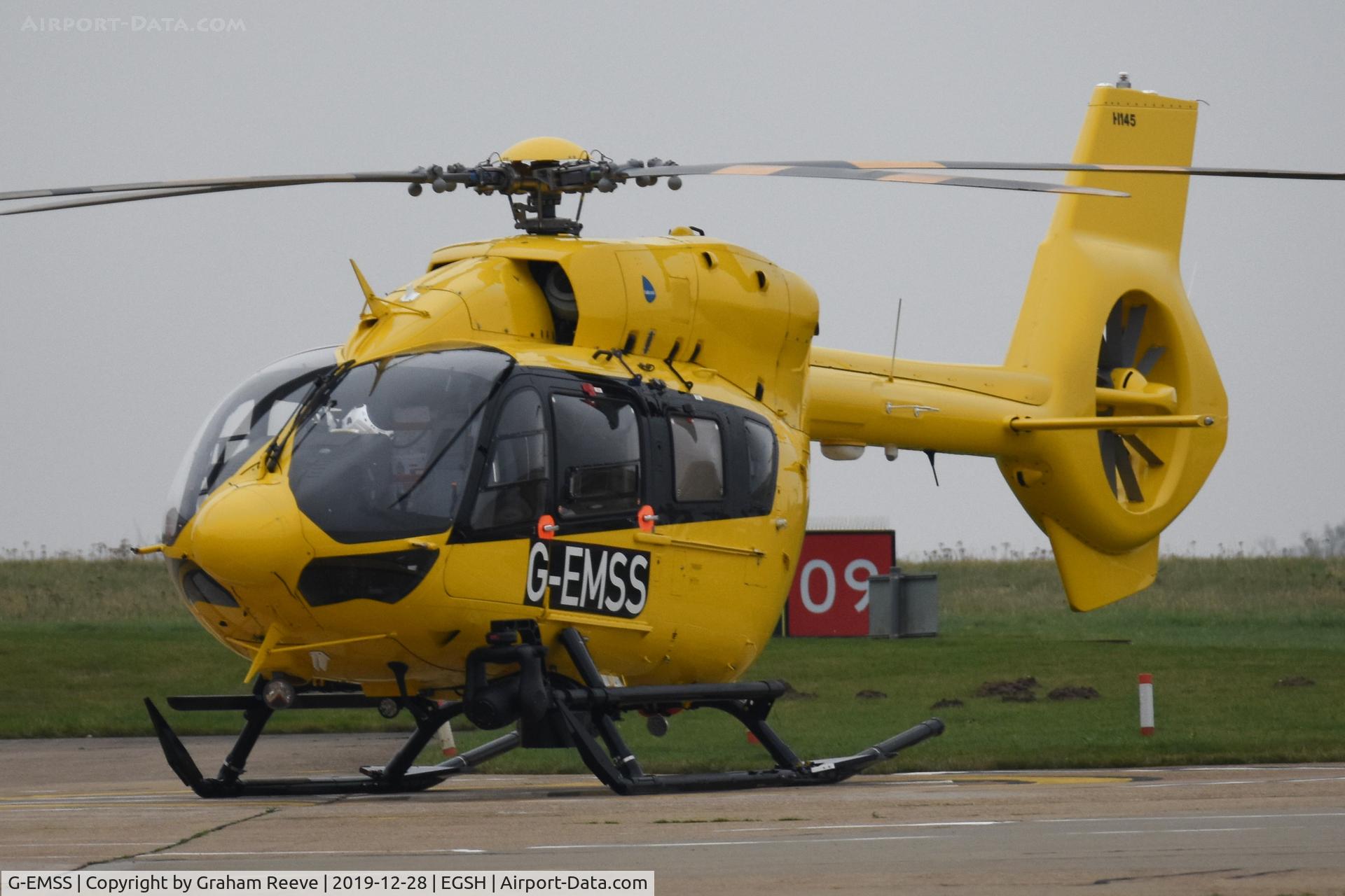 G-EMSS, 2018 Airbus Helicopters EC-145T-2 (BK-117D-2) C/N 20217, Parked at Norwich.