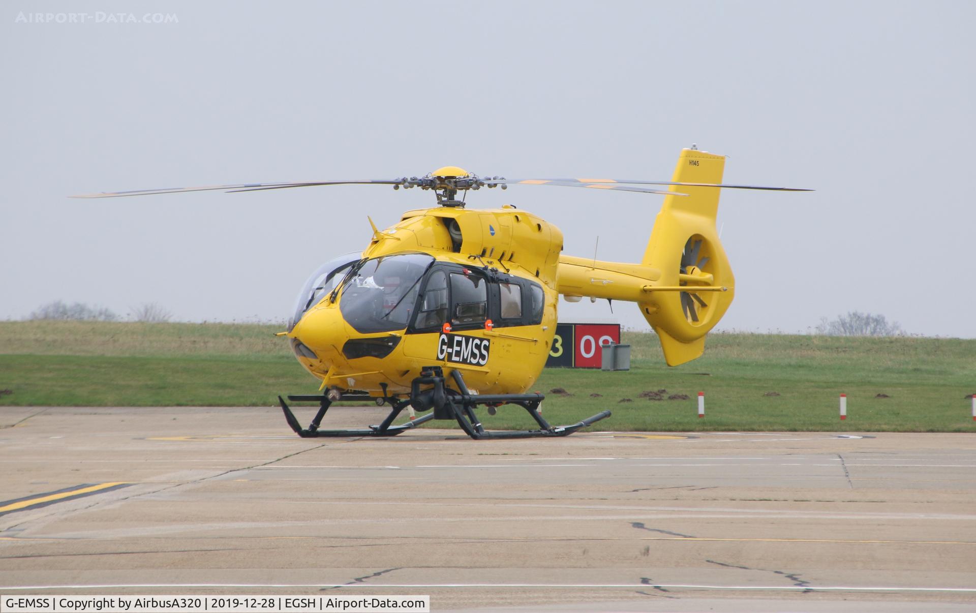 G-EMSS, 2018 Airbus Helicopters EC-145T-2 (BK-117D-2) C/N 20217, Seen parked on the ramp at Norwich