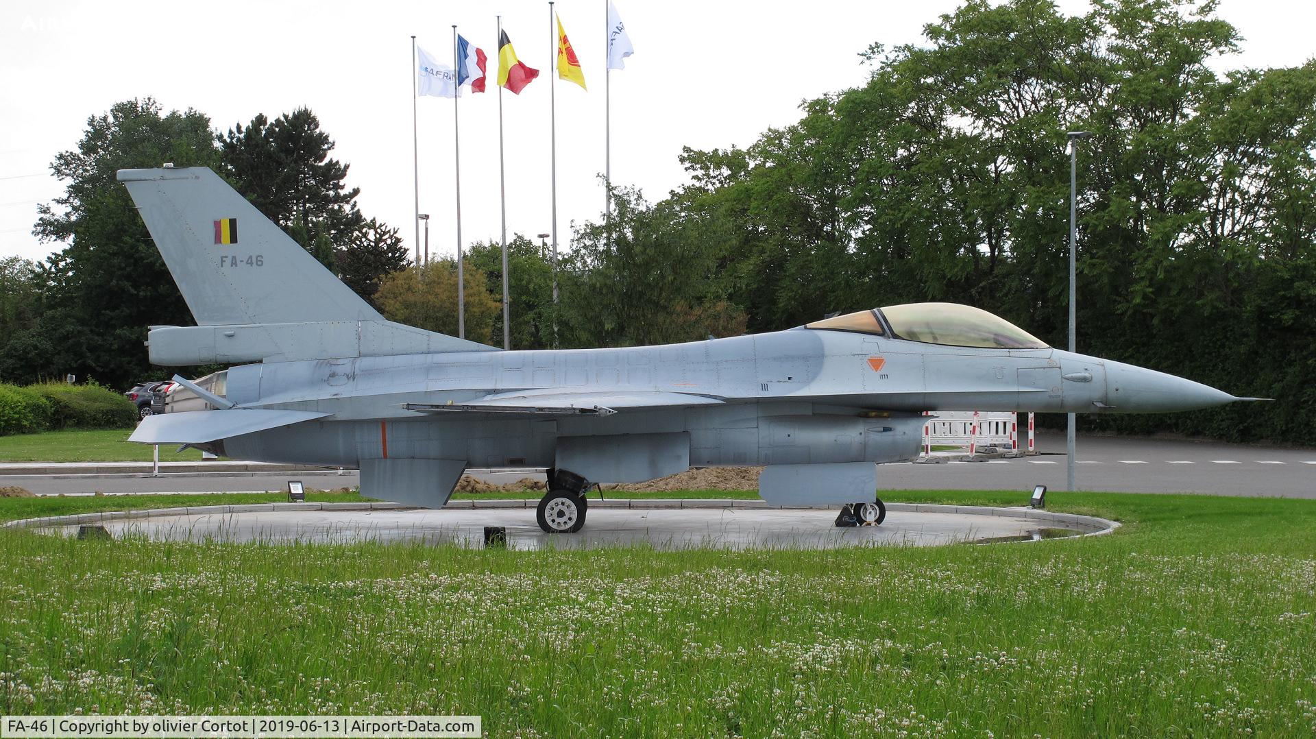 FA-46, SABCA F-16A Fighting Falcon C/N 6H-46, Now a gate guardian