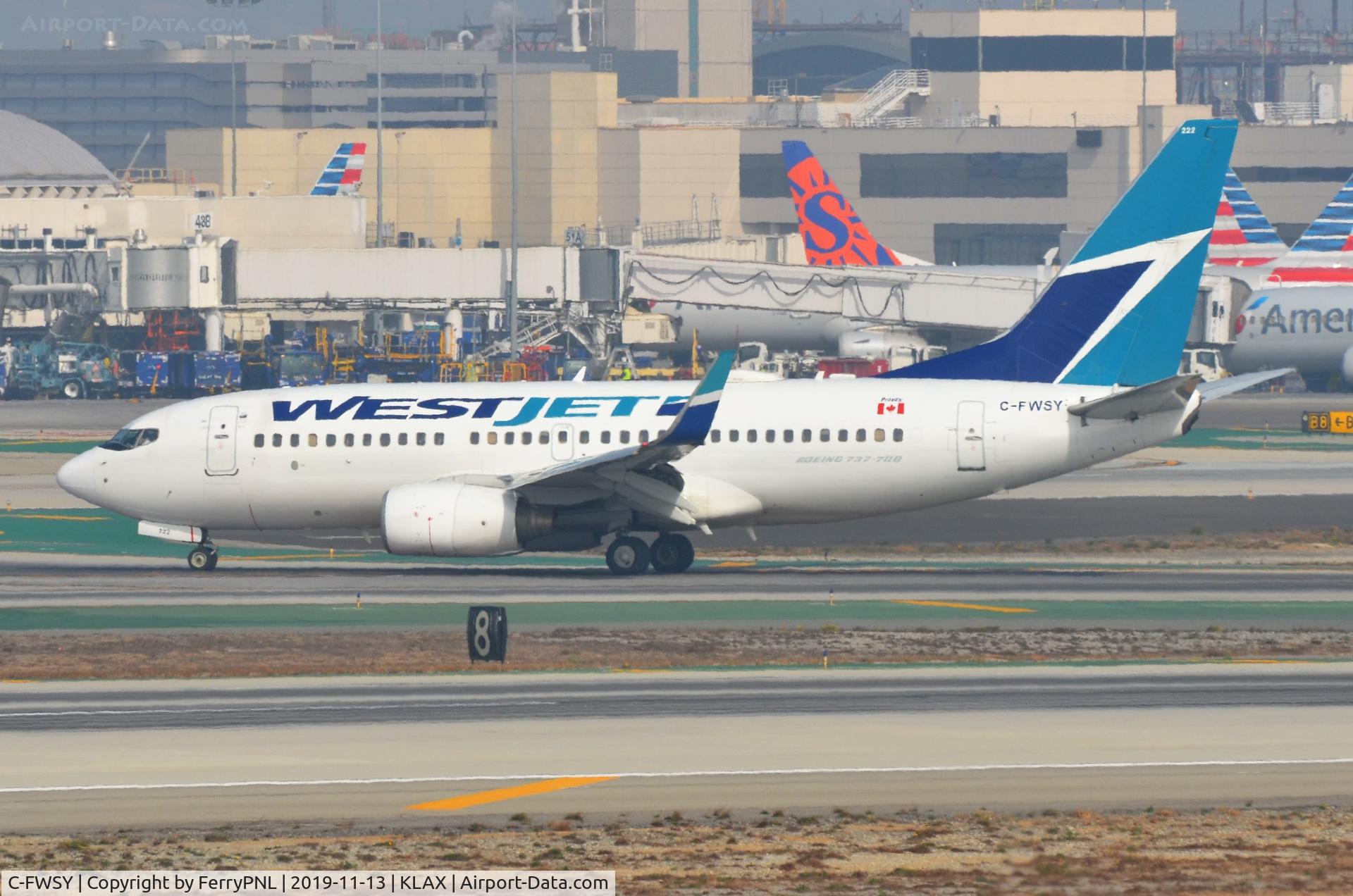 C-FWSY, 2004 Boeing 737-7CT C/N 32762, Westjet B737 just landed