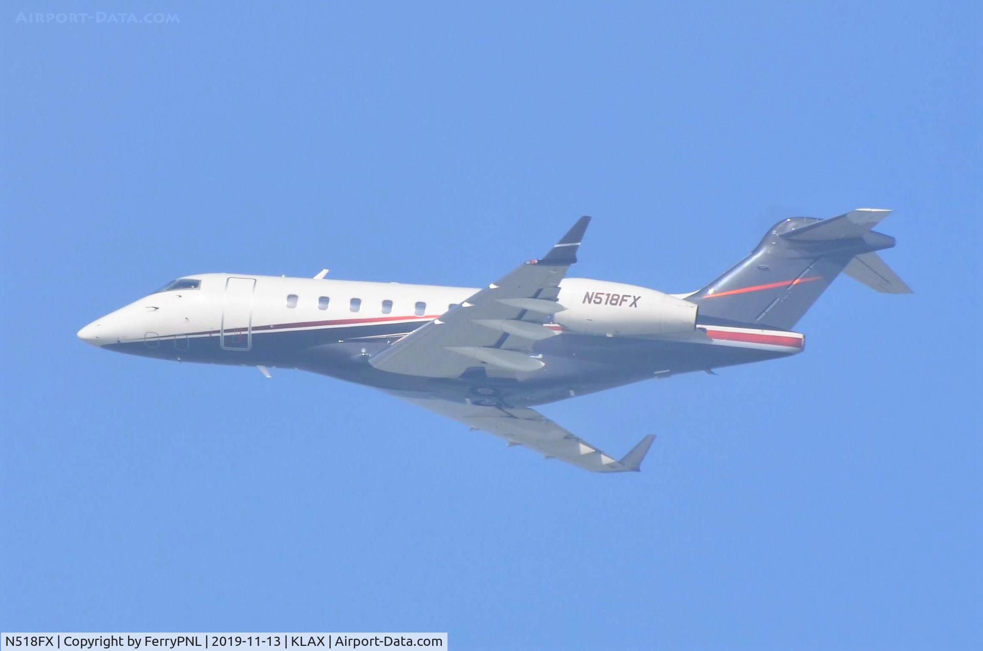 N518FX, 2005 Bombardier Challenger 300 (BD-100-1A10) C/N 20046, Flexjet CL300 departing from a hazy LAX