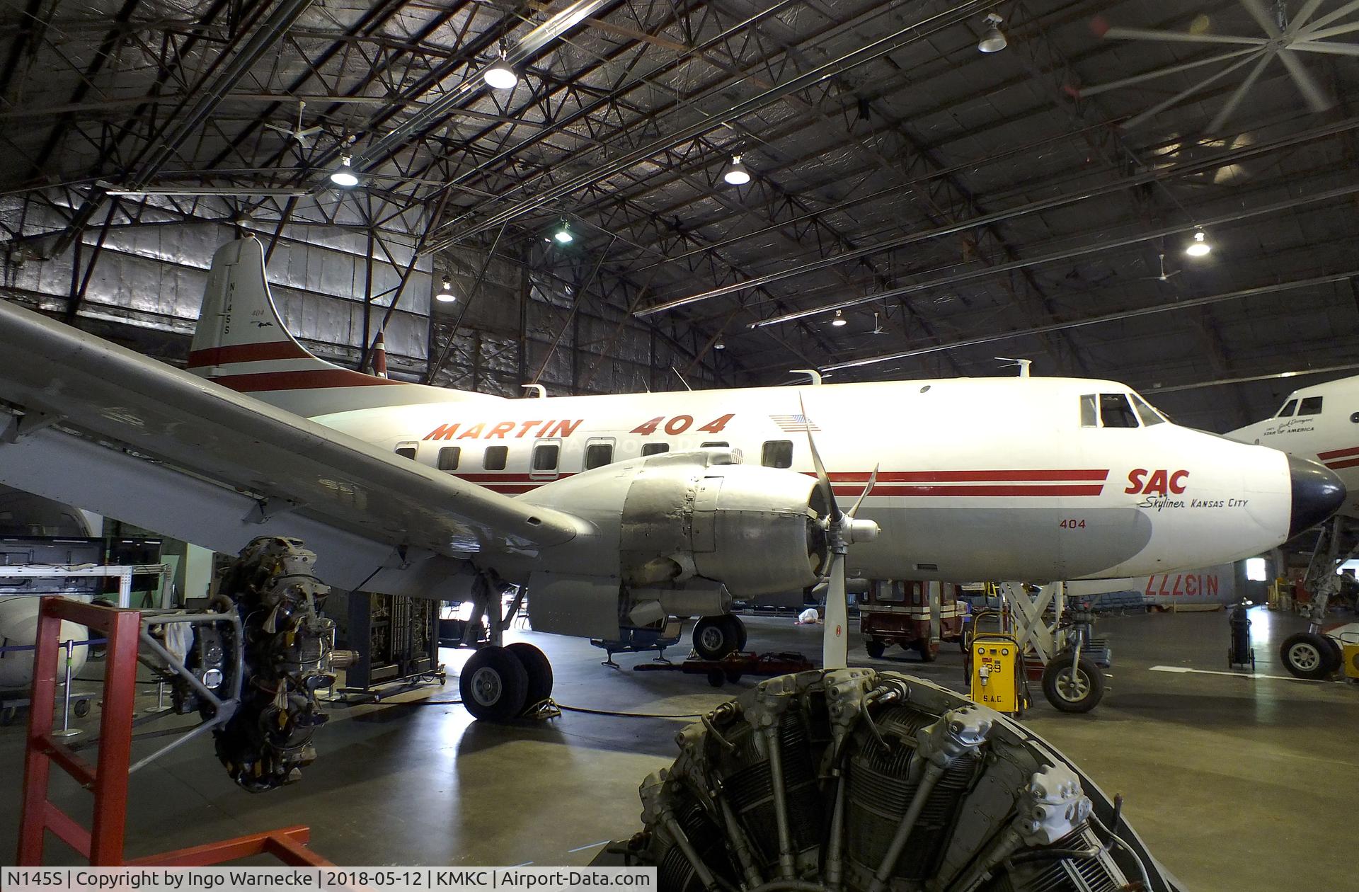 N145S, 1952 Martin 404 C/N 14142, Martin 404 at the Airline History Museum, Kansas City MO